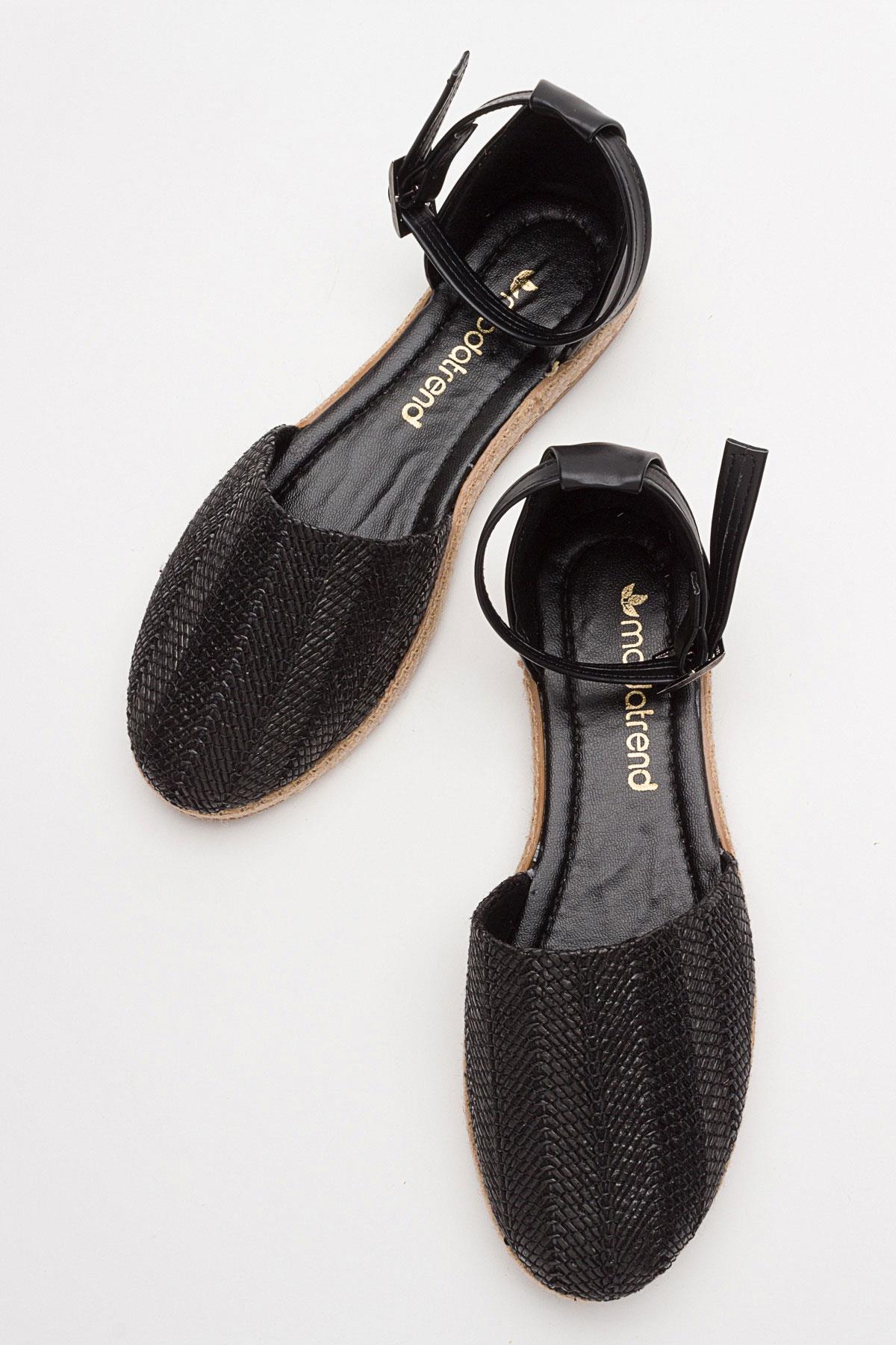 Espadril Kadın Sandalet SİYAH HASIR - Görsel 6