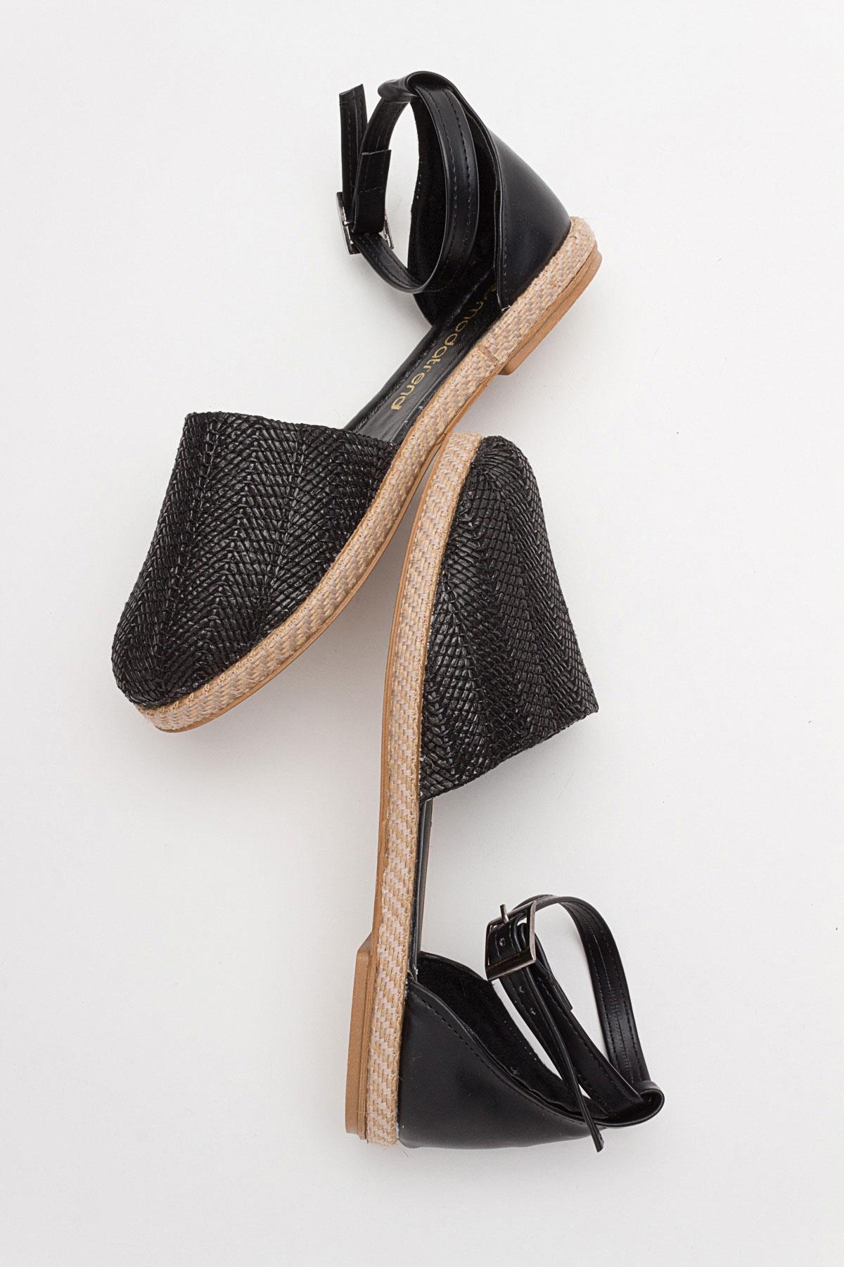 Espadril Kadın Sandalet SİYAH HASIR - Görsel 7