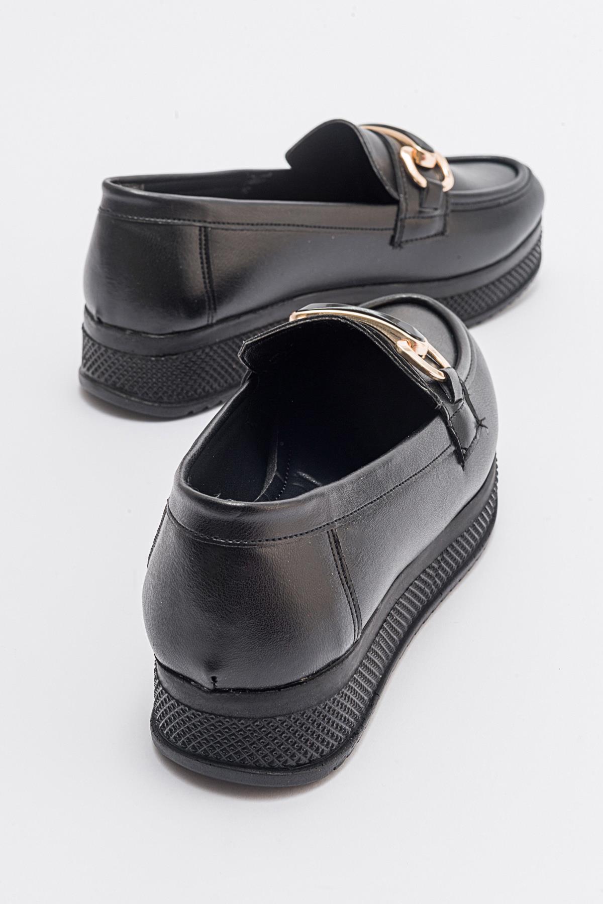 Kadın Tokalı Ayakkabı SİYAH CİLT - Görsel 5