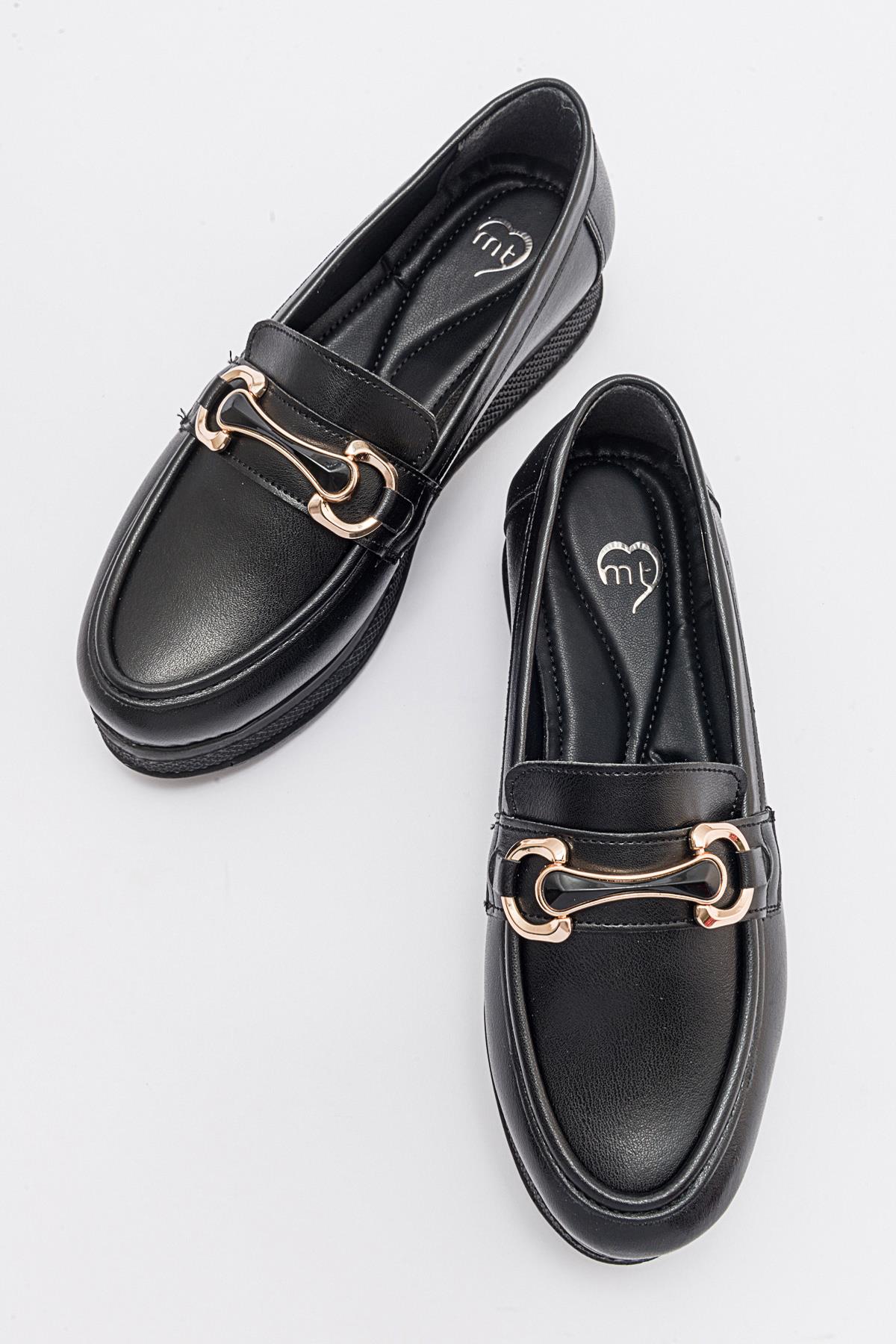 Kadın Tokalı Ayakkabı SİYAH CİLT - Görsel 6