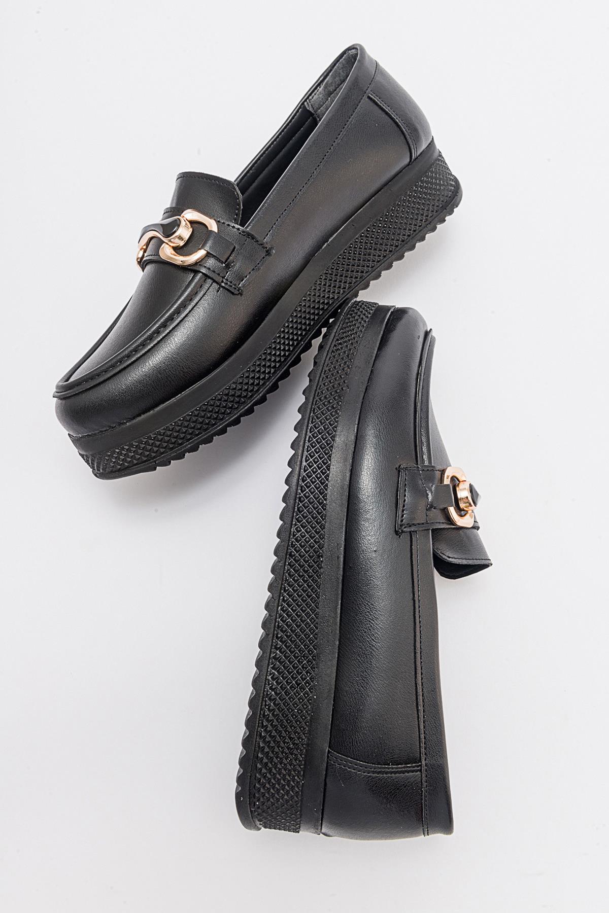 Kadın Tokalı Ayakkabı SİYAH CİLT - Görsel 7