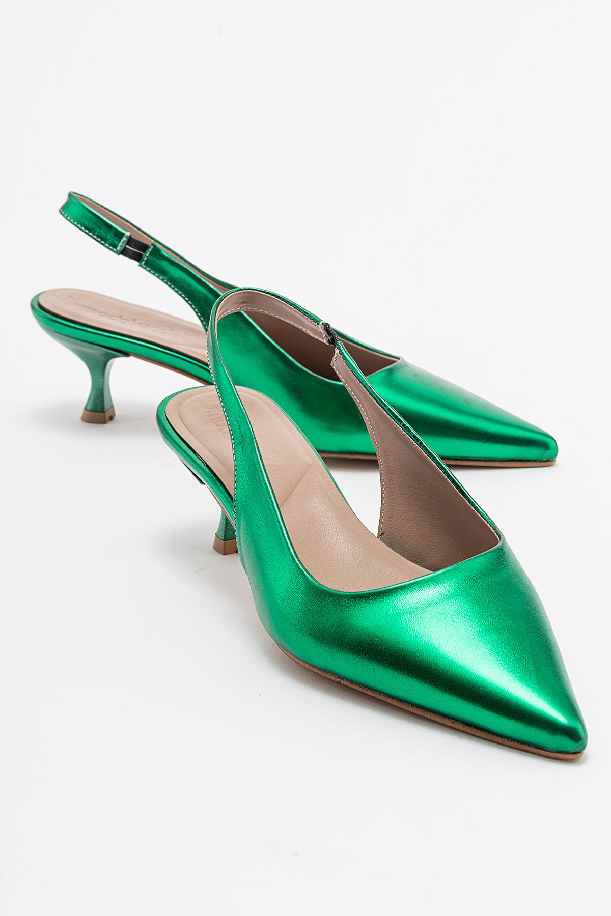 Kadın Stiletto Ayakkab ÇİMEN YEŞİLİ CİLT - Görsel 2