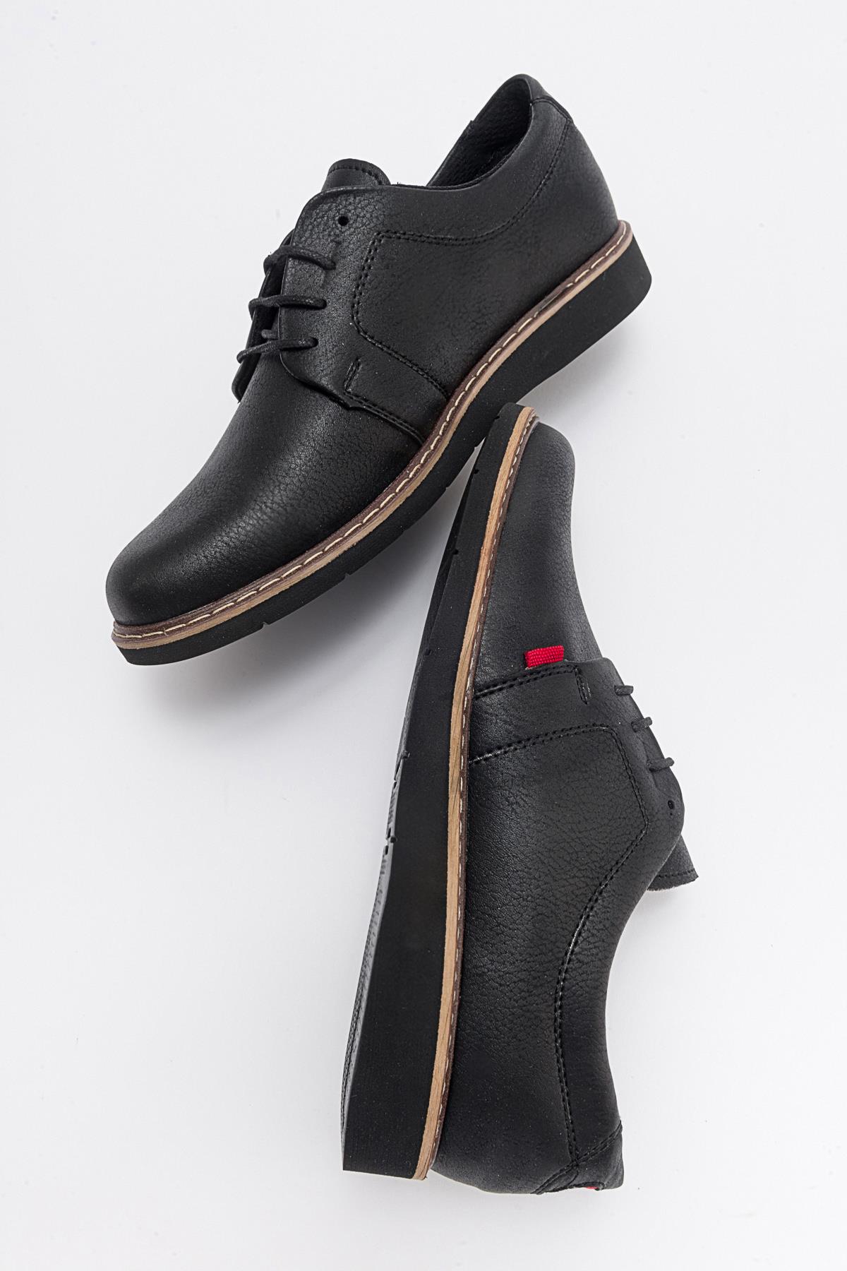 Erkek Dikişli Ayakkabı SİYAH SİYAH - Görsel 7