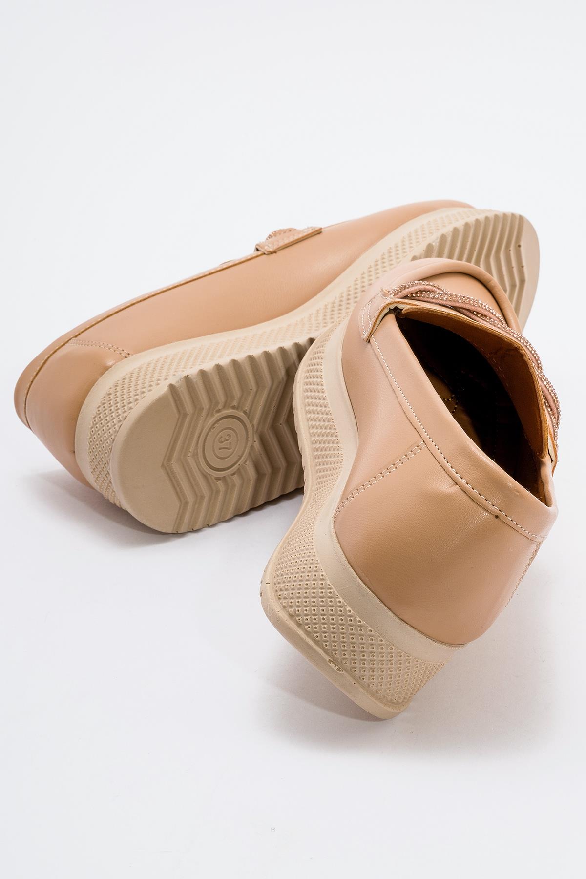 Kadın Taşlı Ayakkabı NUDE CİLT - Görsel 5