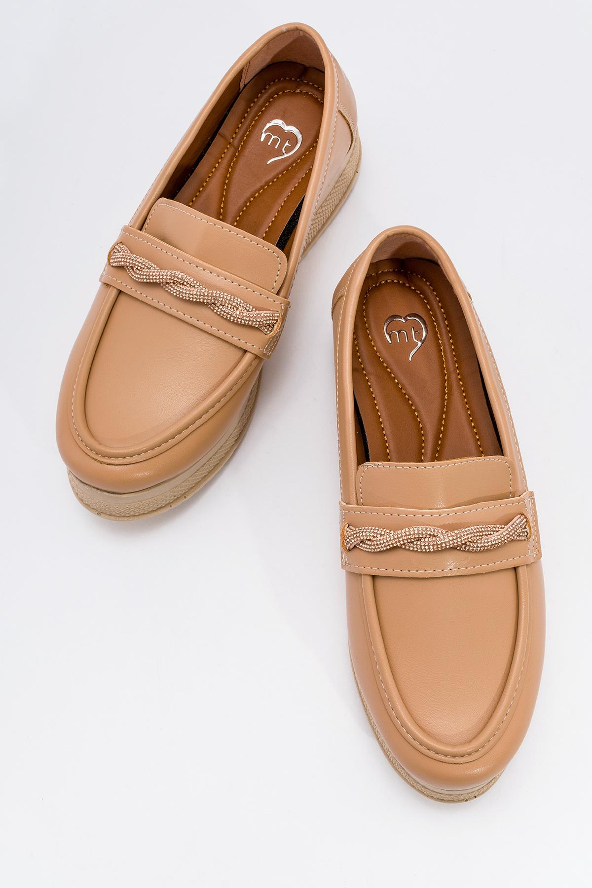 Kadın Taşlı Ayakkabı NUDE CİLT - Görsel 6