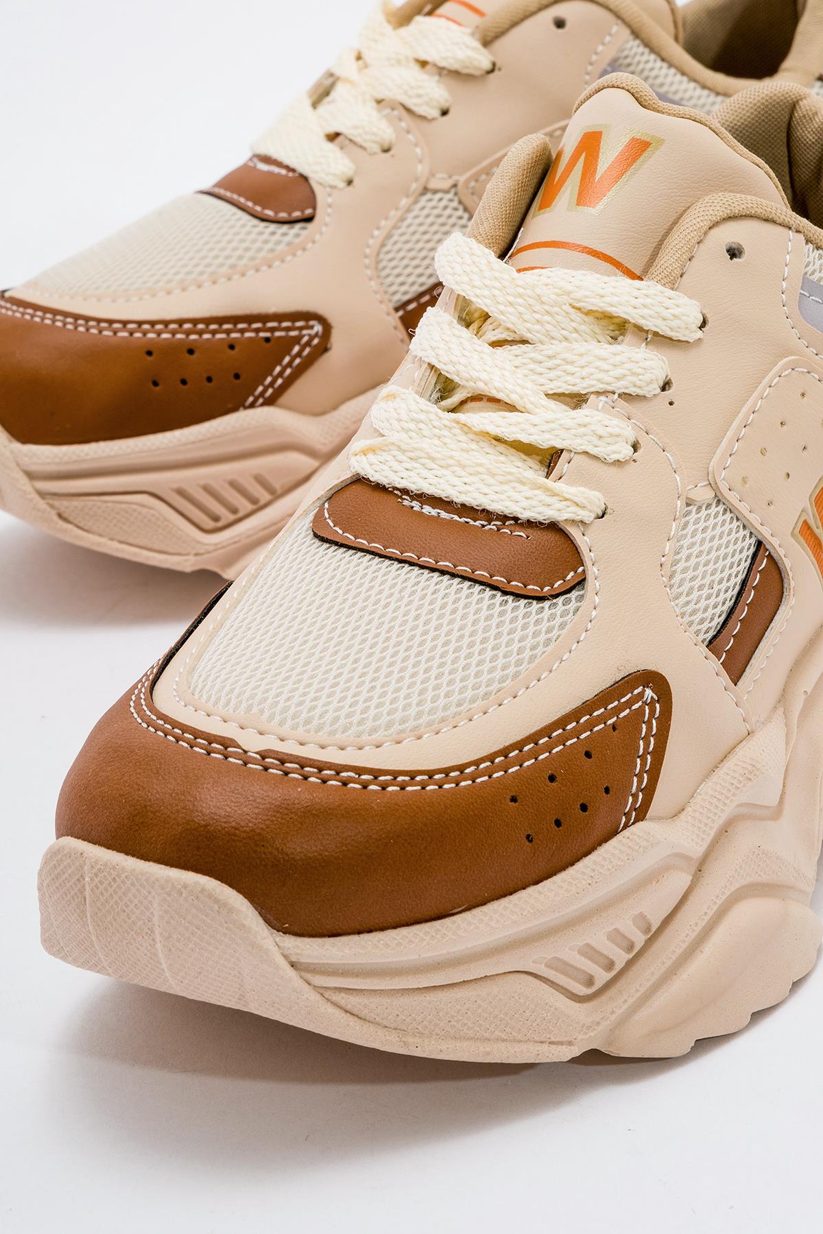 Kadın Spor Ayakkabı BEJ TABA - Görsel 4