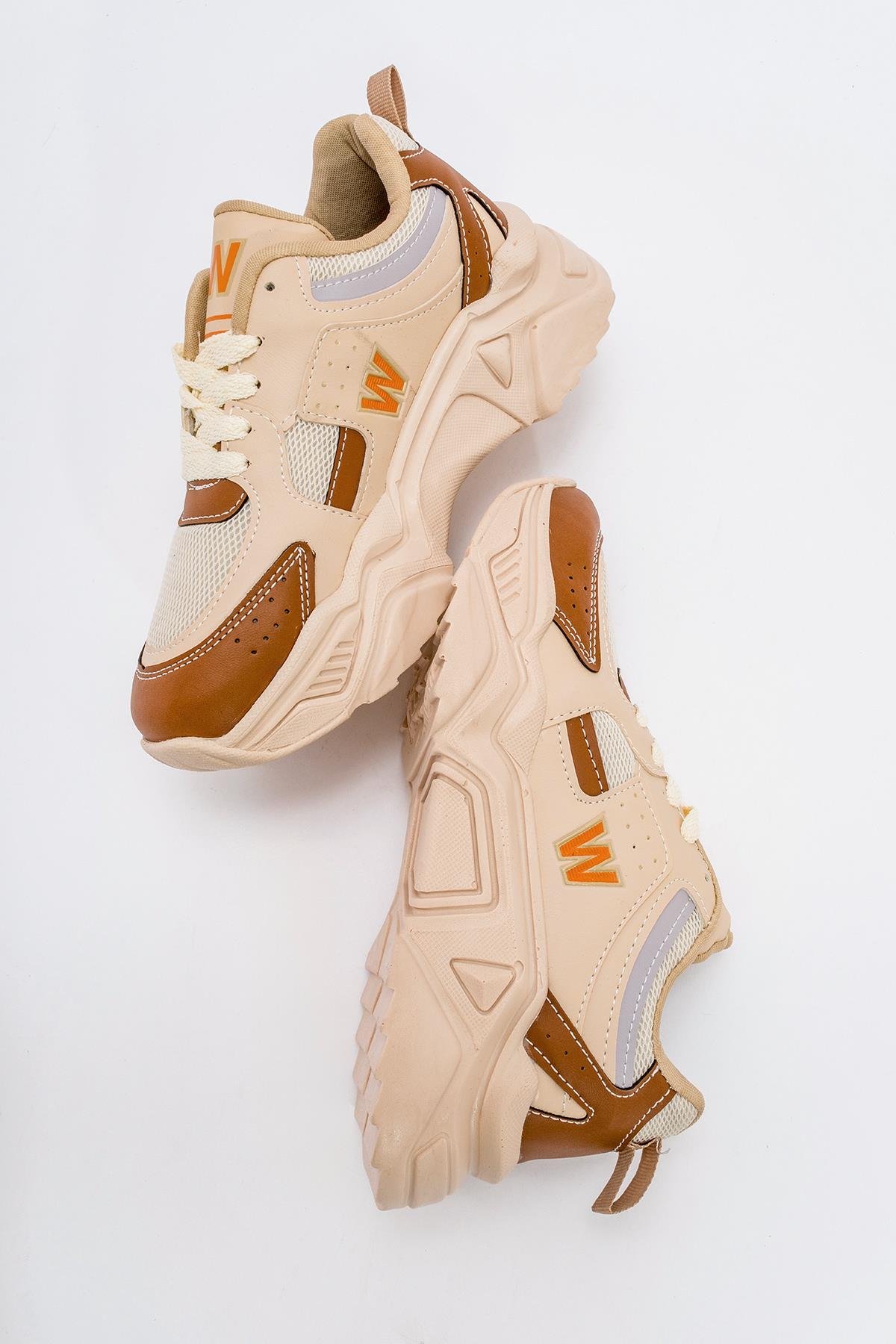 Kadın Spor Ayakkabı BEJ TABA - Görsel 7