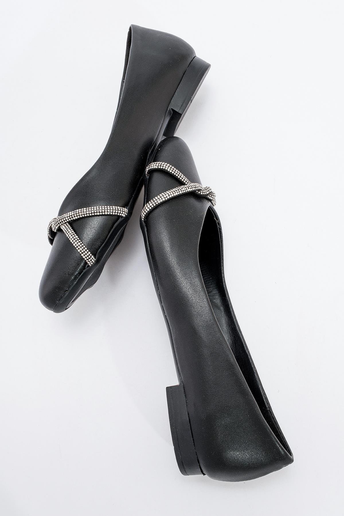 Kadın Taşlı Babet SİYAH CİLT - Görsel 7