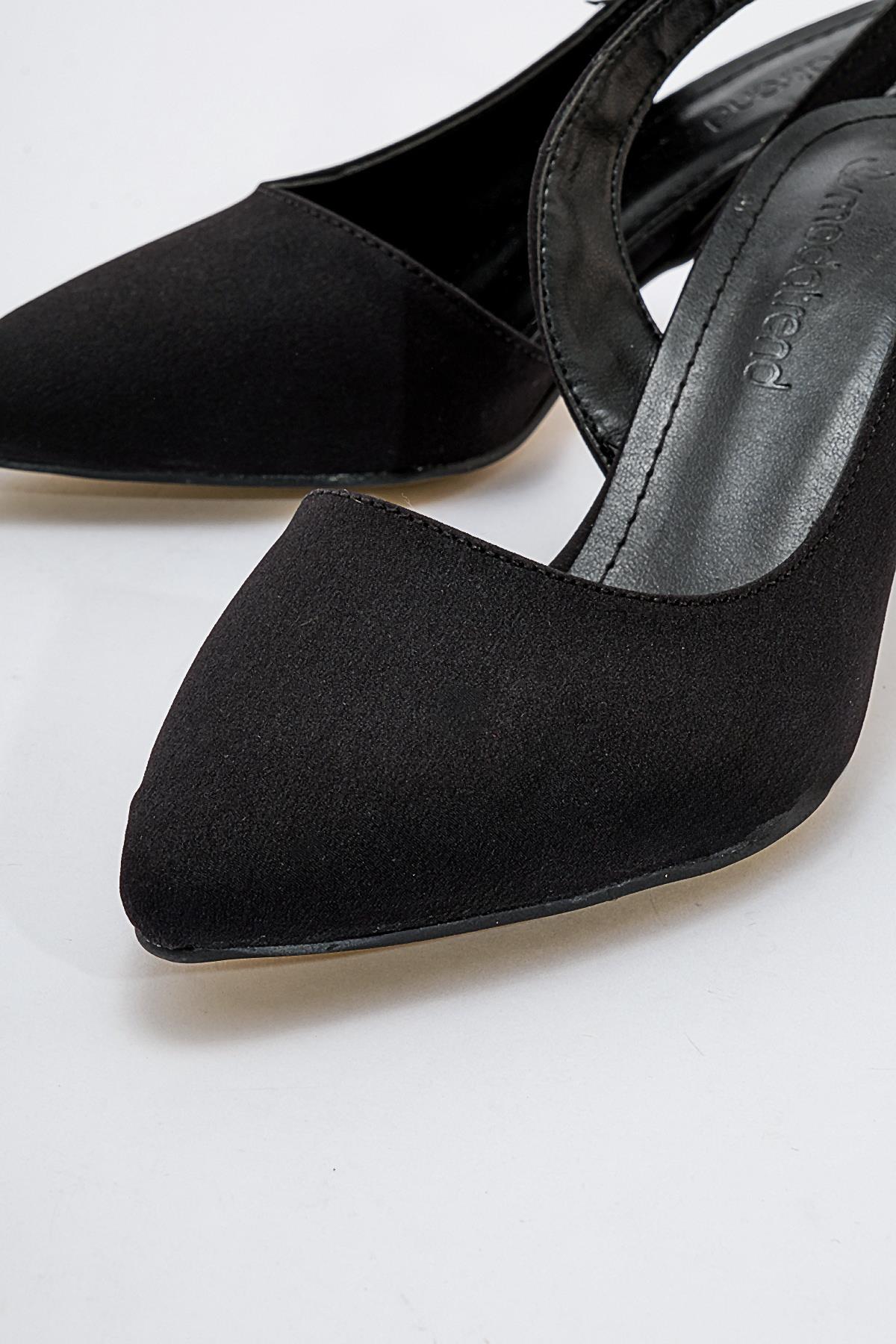 Kadın Topuklu Ayakkabı SİYAH KOT - Görsel 4