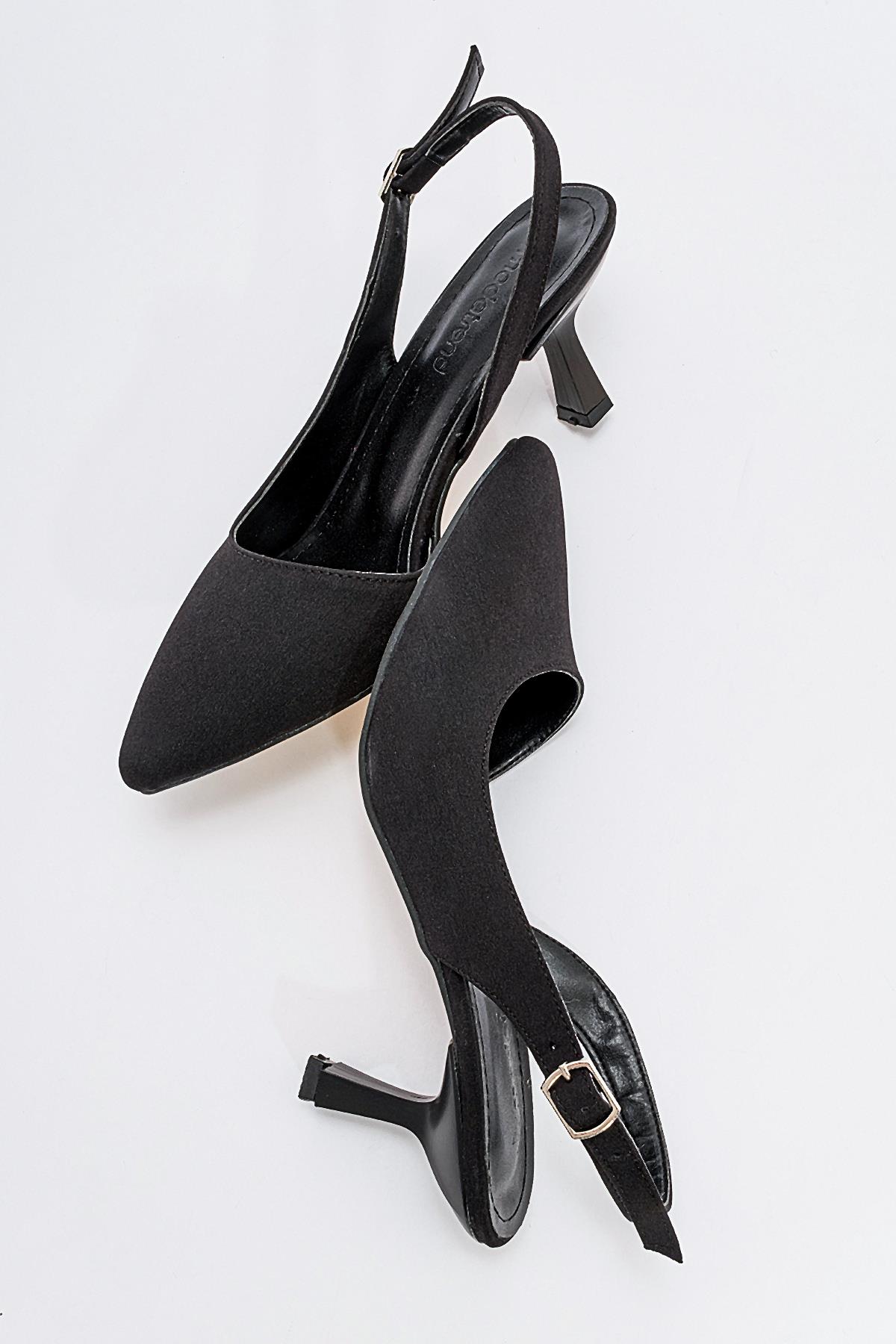 Kadın Topuklu Ayakkabı SİYAH KOT - Görsel 7