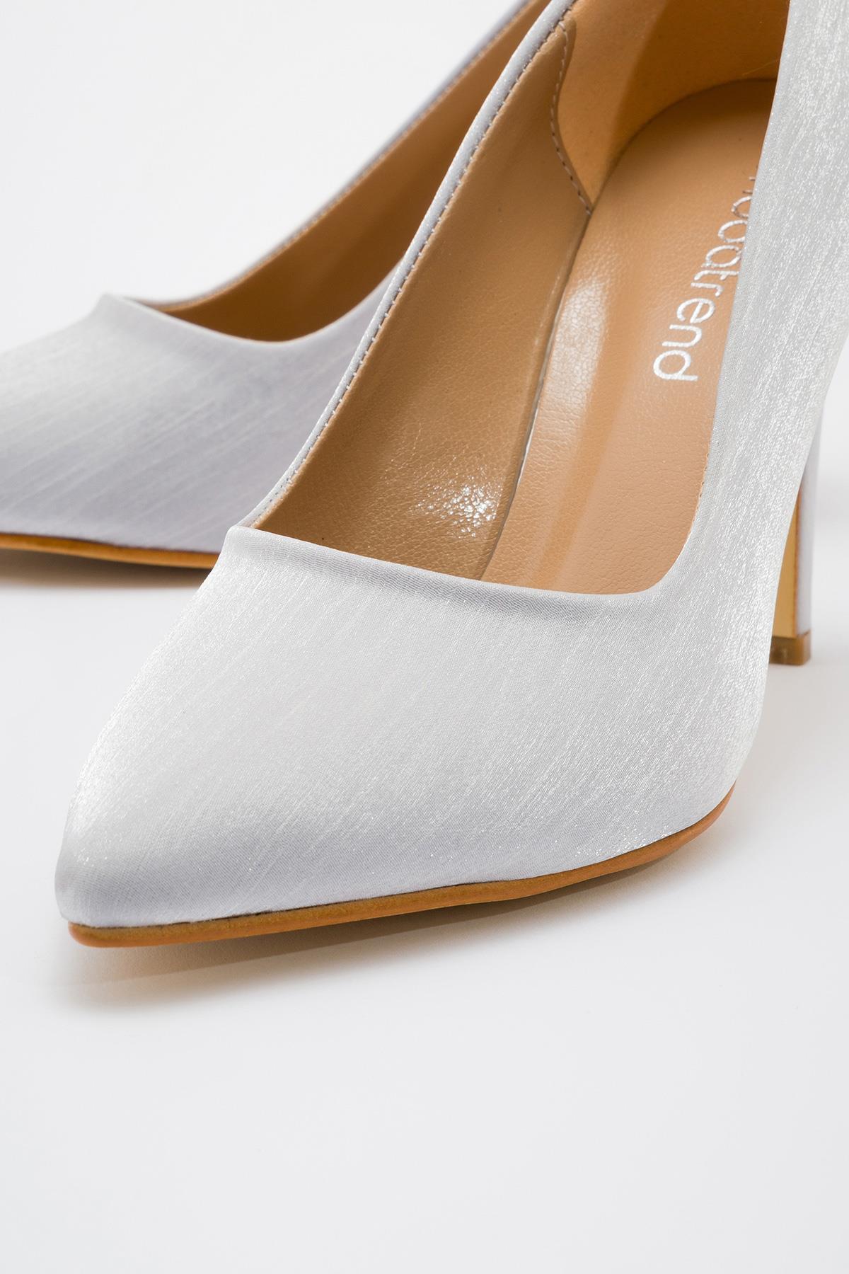 Kadın Stiletto GÜMÜŞ ÇİZGİLİ - Görsel 4