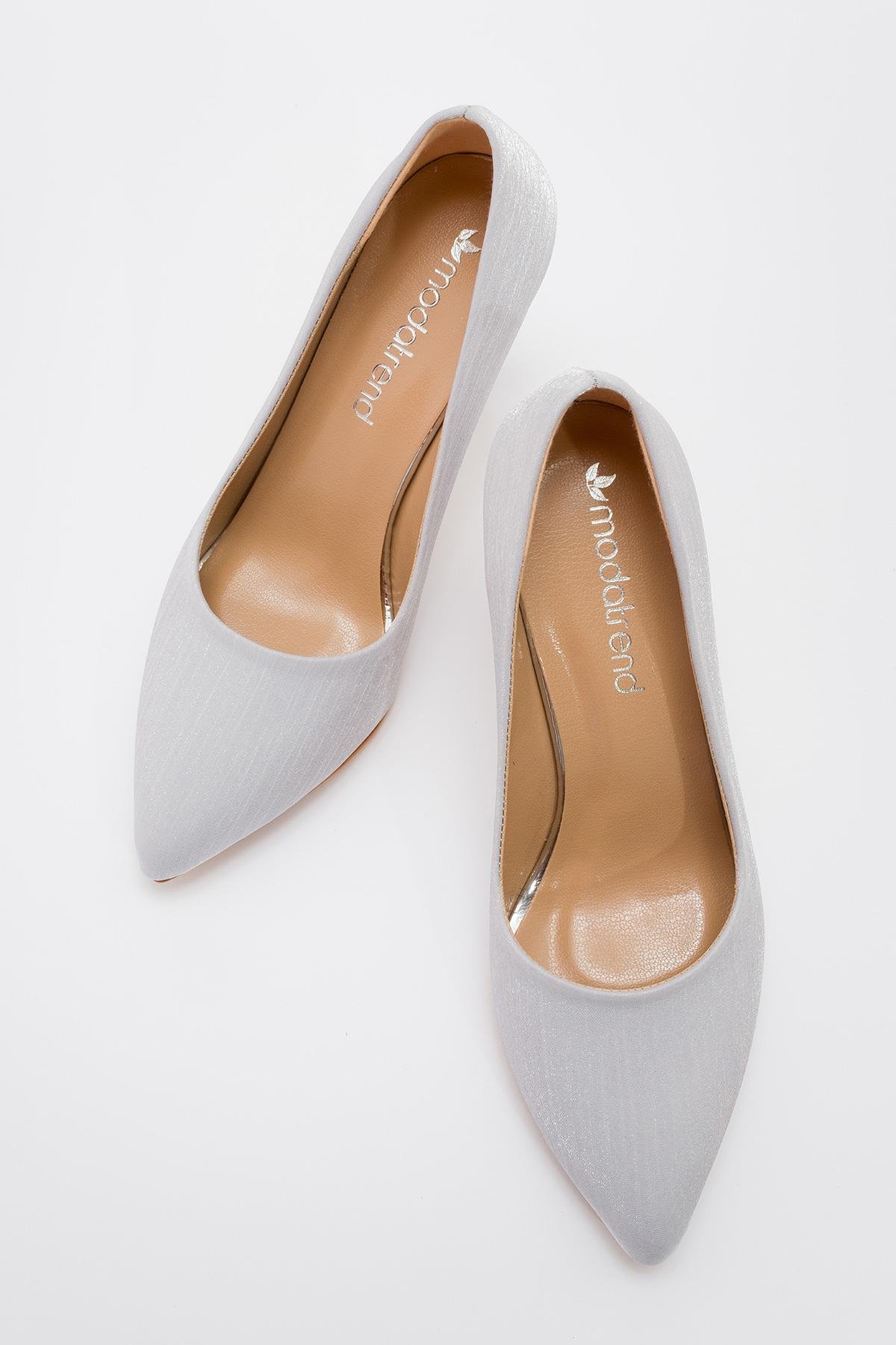 Kadın Stiletto GÜMÜŞ ÇİZGİLİ - Görsel 6