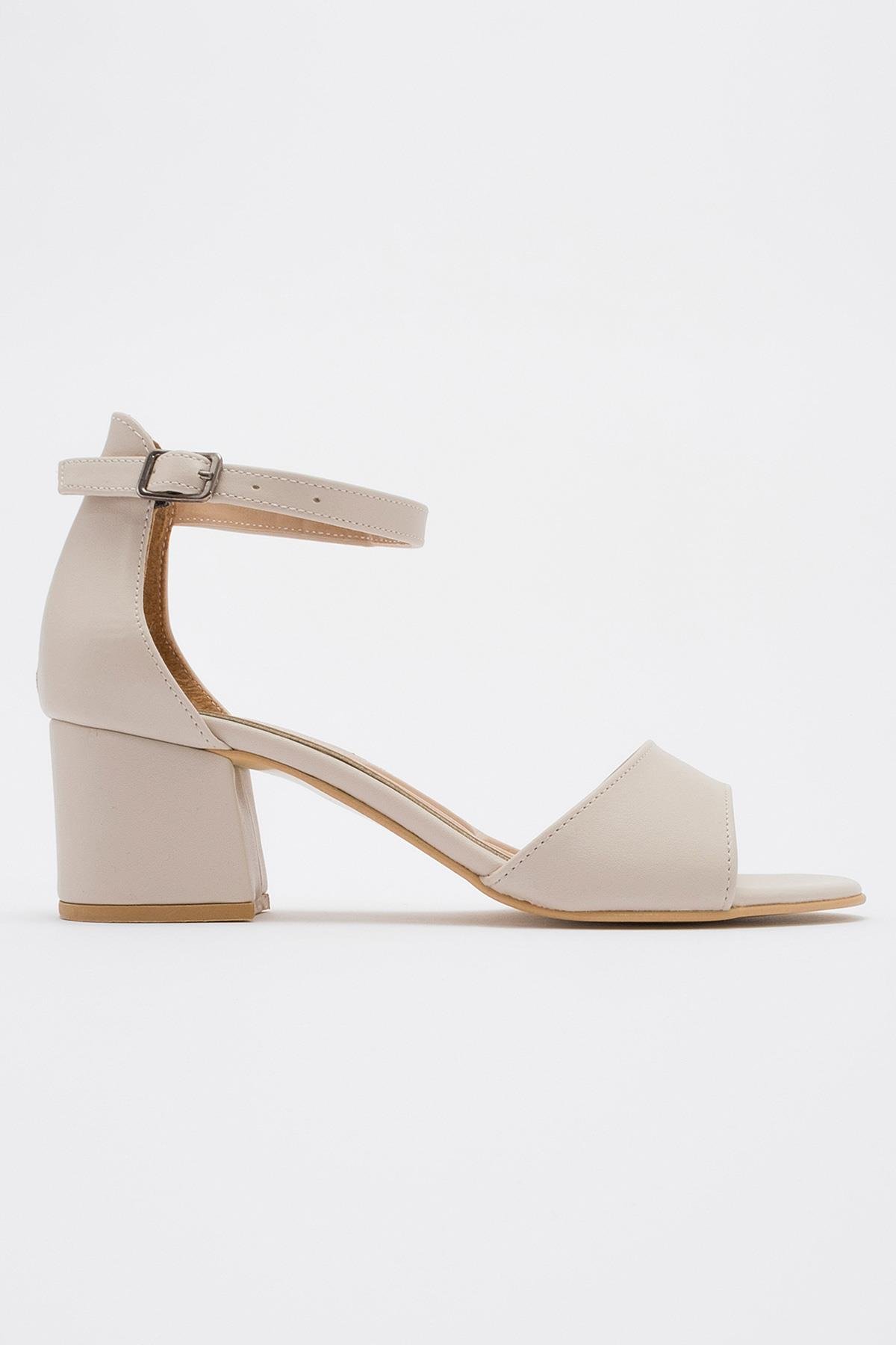 Kadın Bantlı Topuklu Sandalet TEN CİLT - Görsel 3