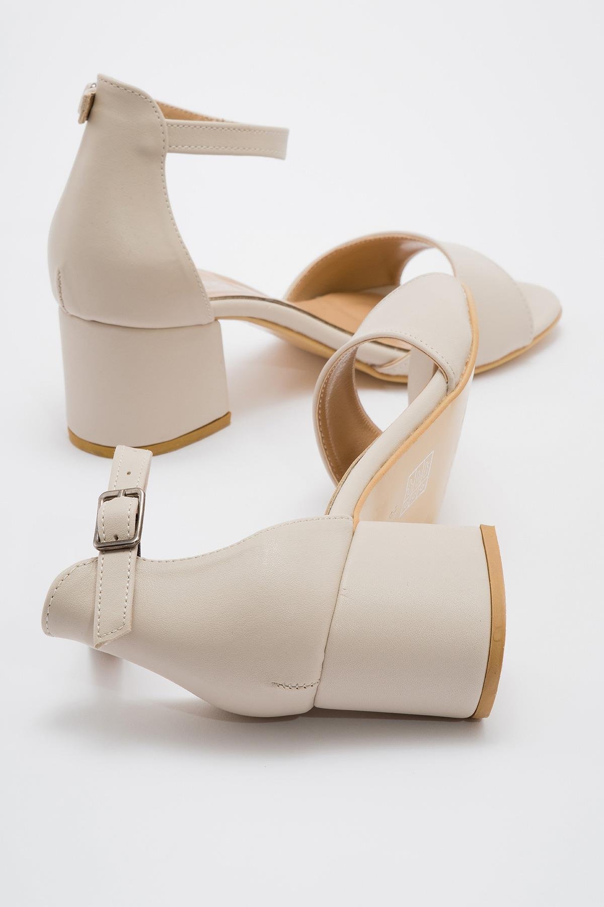 Kadın Bantlı Topuklu Sandalet TEN CİLT - Görsel 5