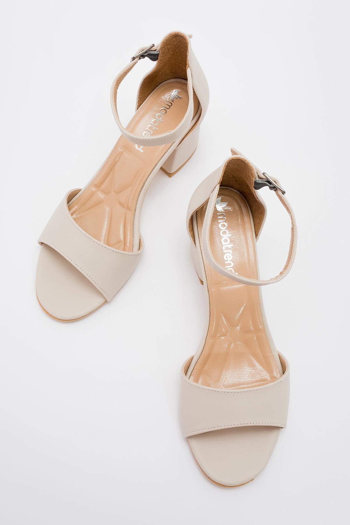 Kadın Bantlı Topuklu Sandalet TEN CİLT - Görsel 6