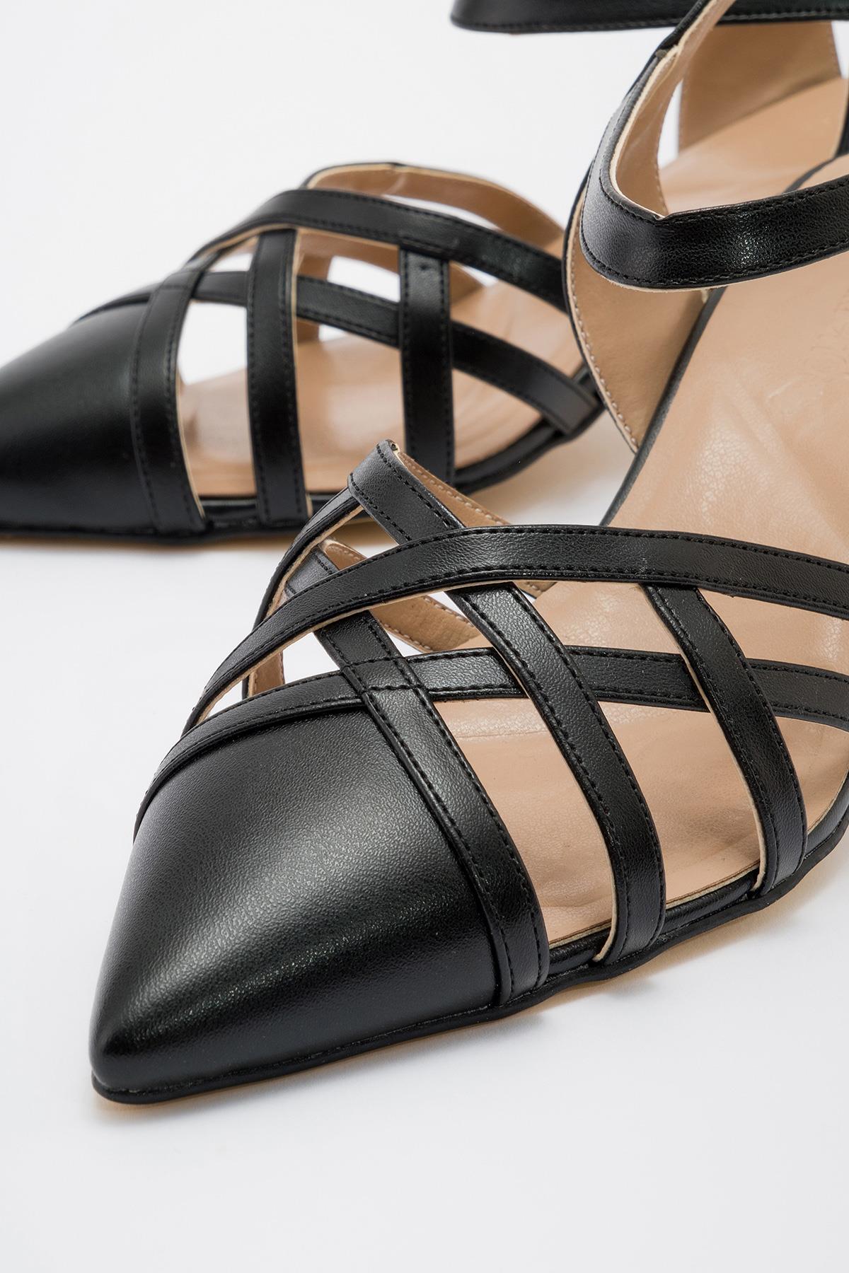 Kadın Stiletto Ayakkab SİYAH CİLT - Görsel 4