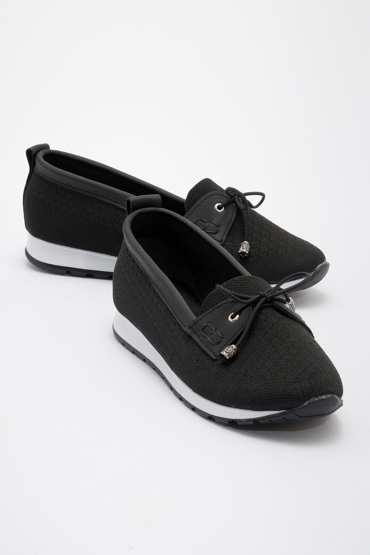 Kaydırmaz Taban Taşlı Kadın Babet SİYAH - Görsel 2