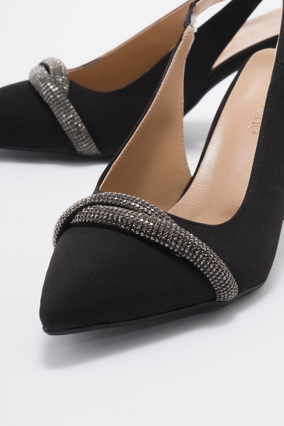 Kadın Taşlı Topuklu Ayakkabı SİYAH ZRA - Görsel 4