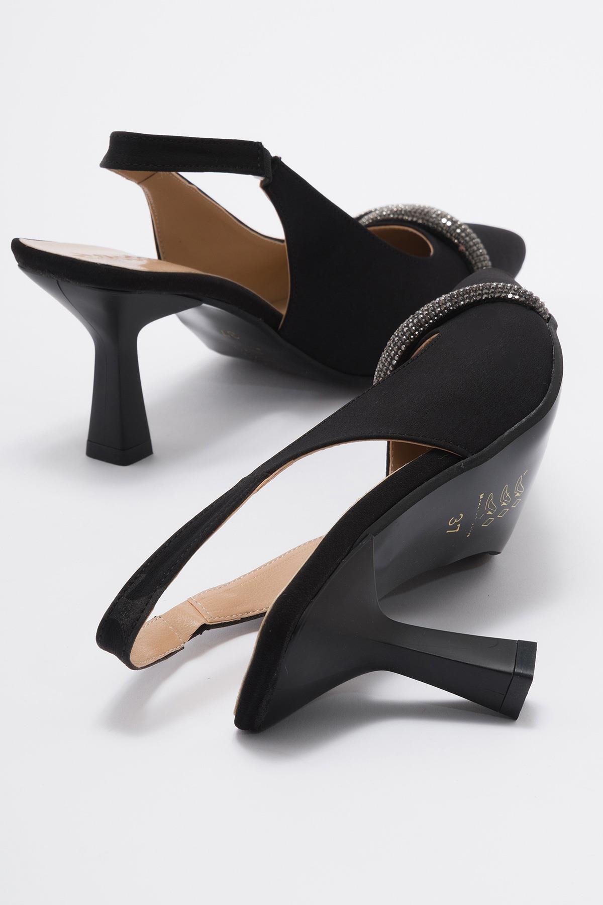 Kadın Taşlı Topuklu Ayakkabı SİYAH ZRA - Görsel 5