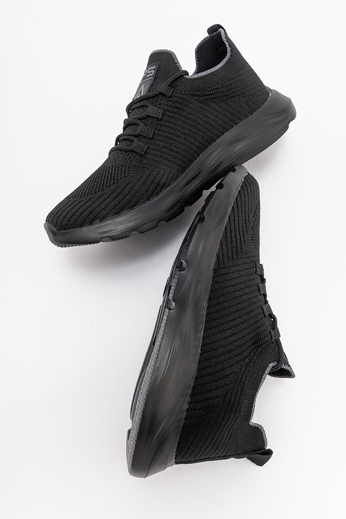 Anorak Bağcıklı Kadın Spor Ayakkabı SİYAH SİYAH - Görsel 4