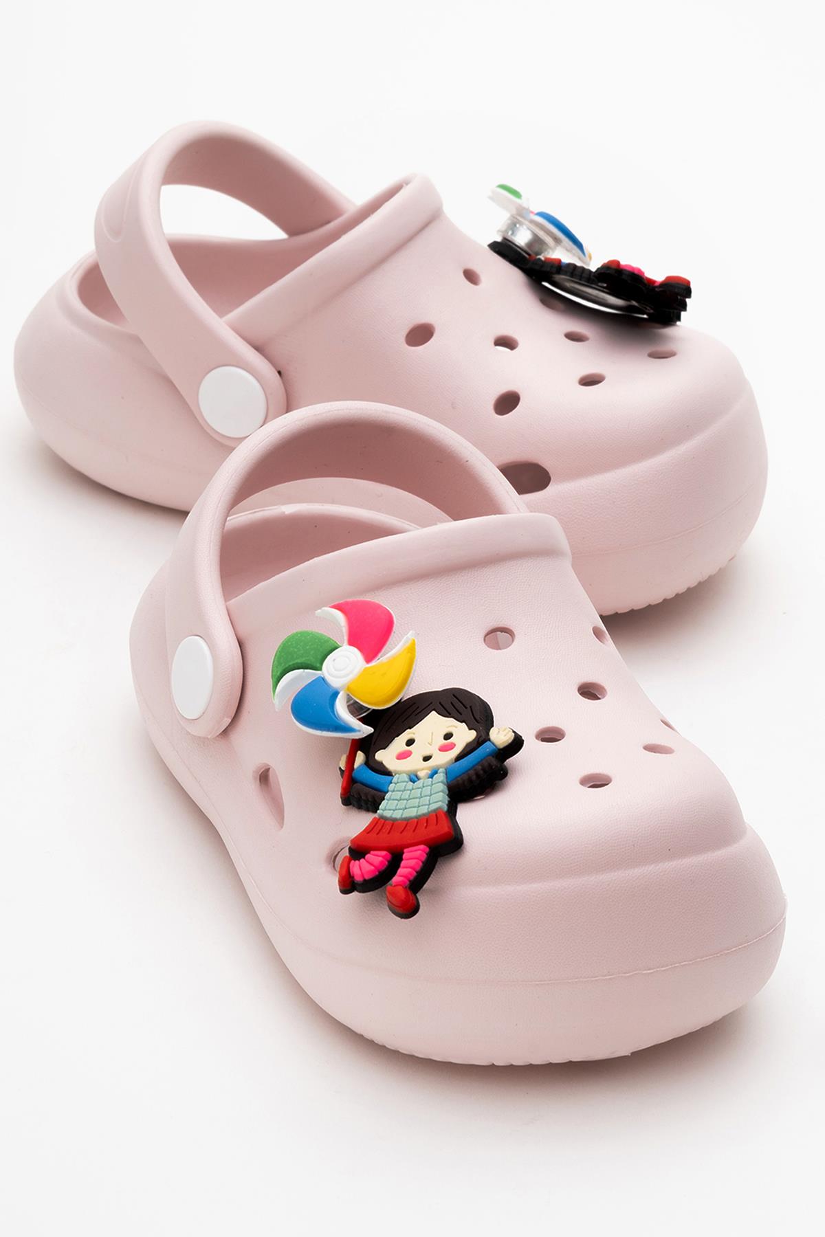 Çocuk Aksesuarlı Sabo Terlik 22-25 PUDRA - Görsel 2