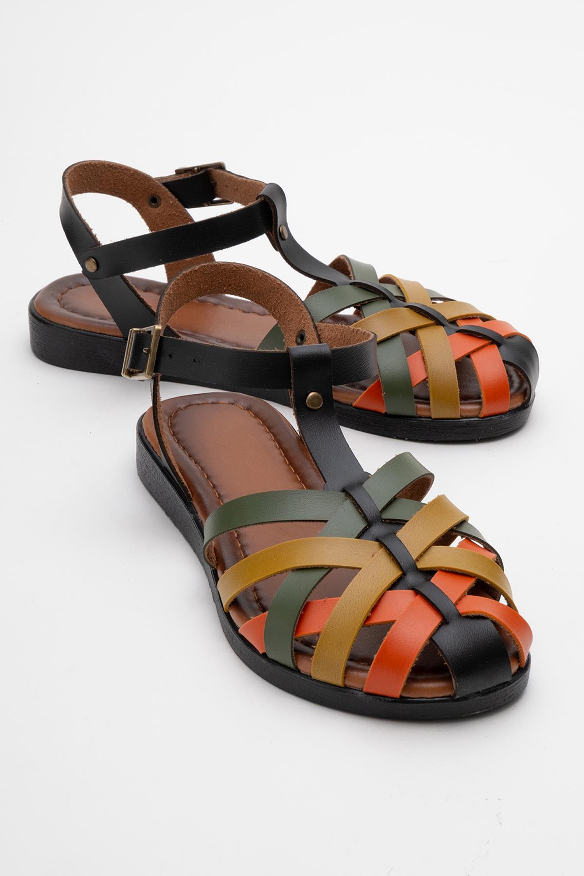 Çapraz Biyeli Kadın Sandalet SİYAH GARNİ - Görsel 2