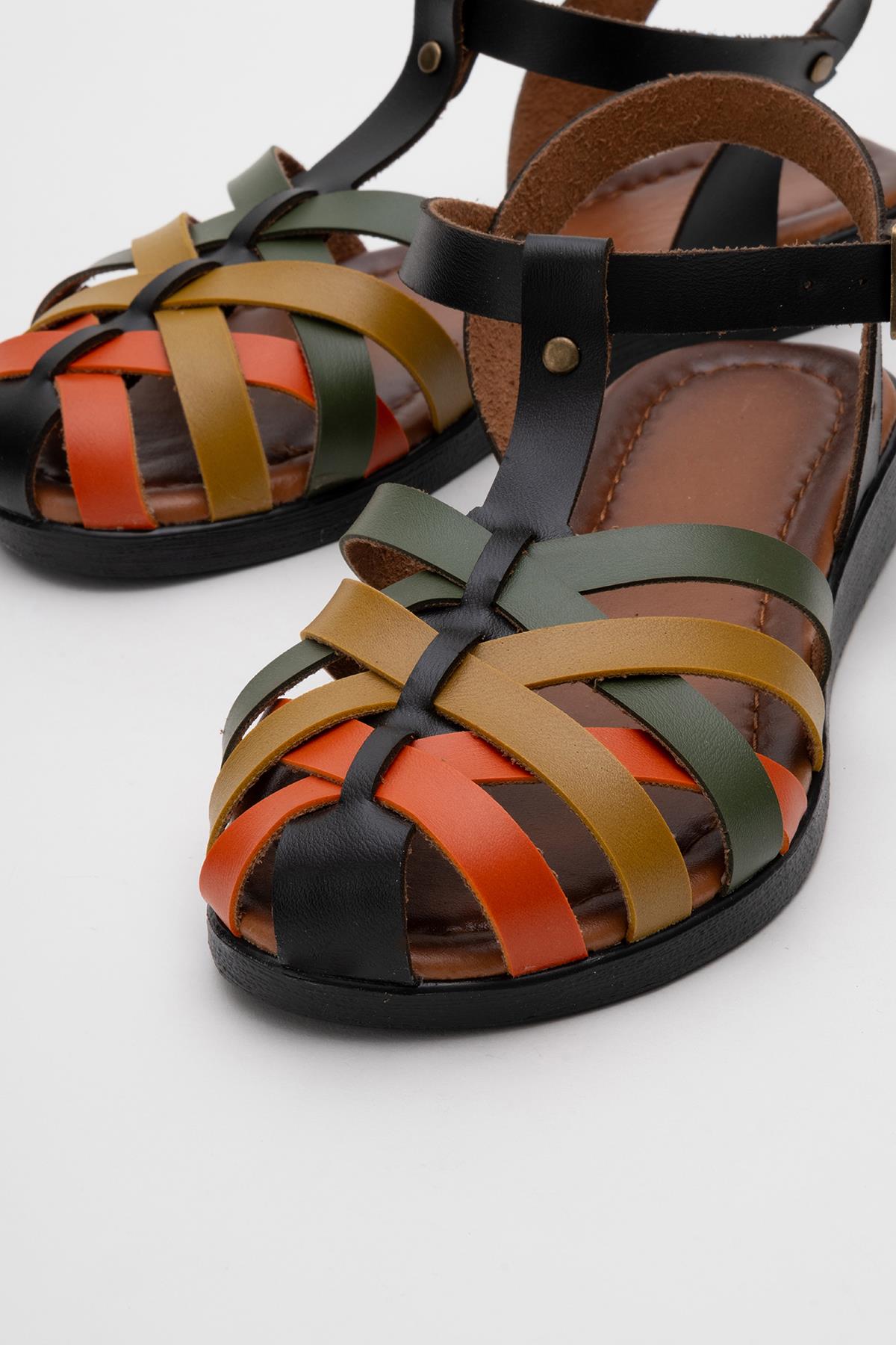 Çapraz Biyeli Kadın Sandalet SİYAH GARNİ - Görsel 4