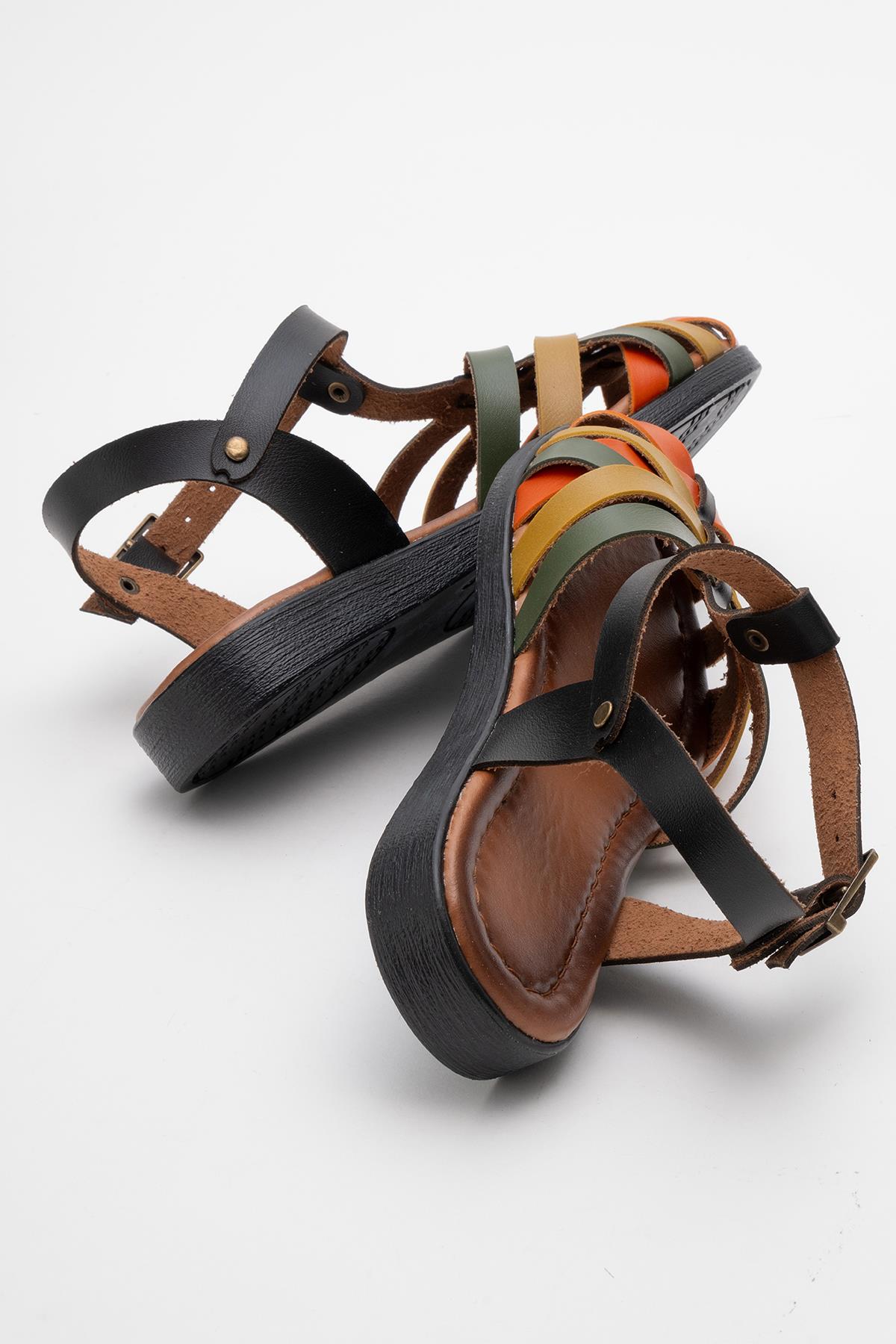 Çapraz Biyeli Kadın Sandalet SİYAH GARNİ - Görsel 5