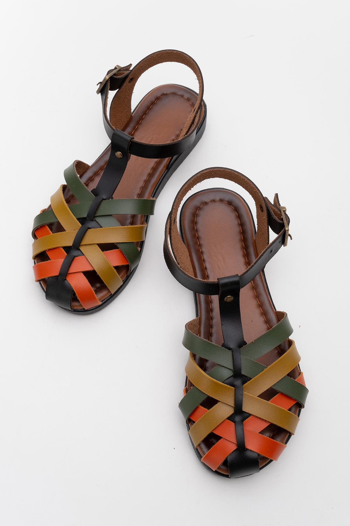 Çapraz Biyeli Kadın Sandalet SİYAH GARNİ - Görsel 6