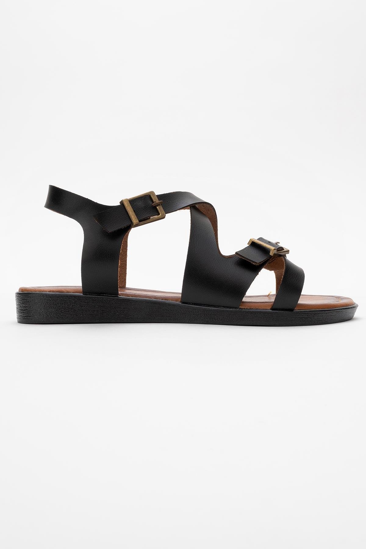 Çapraz Biyeli Kadın Sandalet SİYAH - Görsel 3