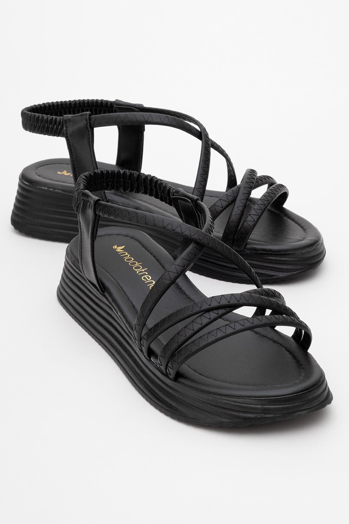 Kadın Çapraz Biyeli Sandalet SİYAH SİYAH - Görsel 2