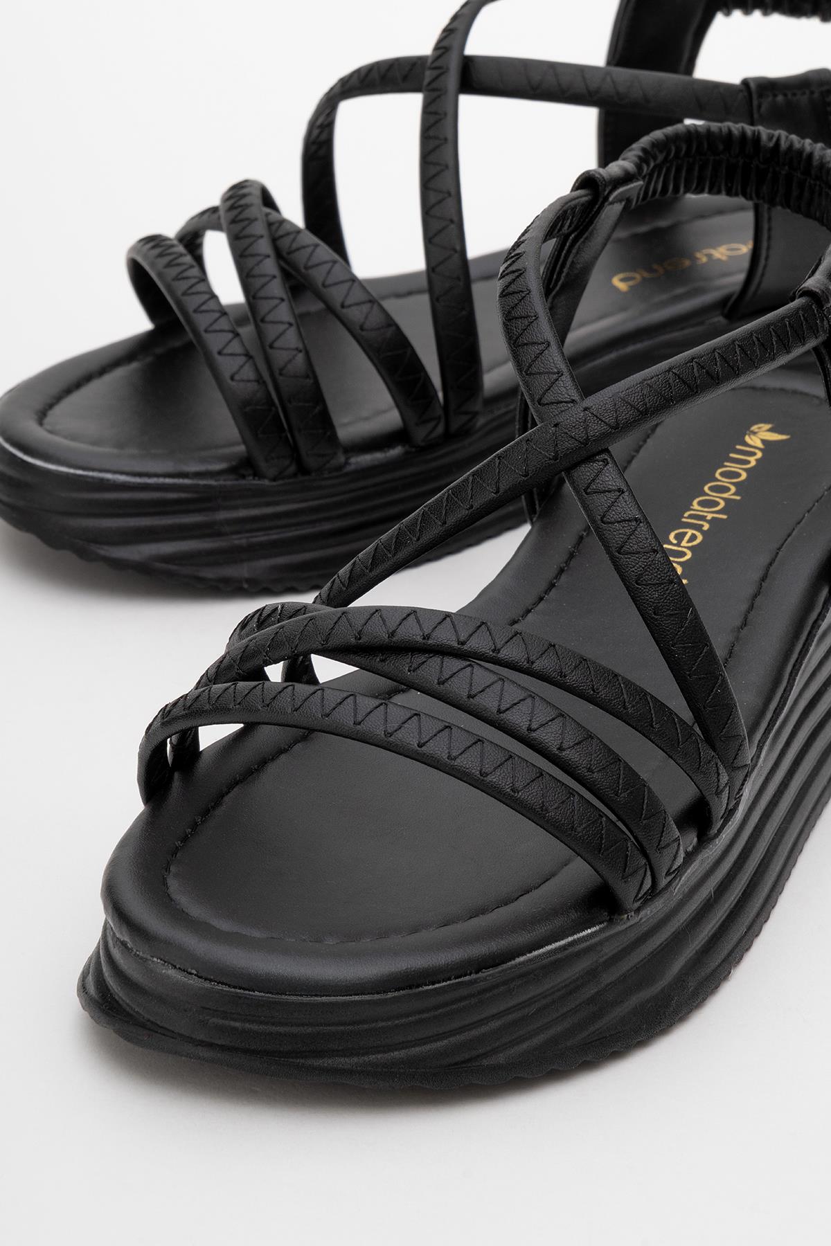 Kadın Çapraz Biyeli Sandalet SİYAH SİYAH - Görsel 4