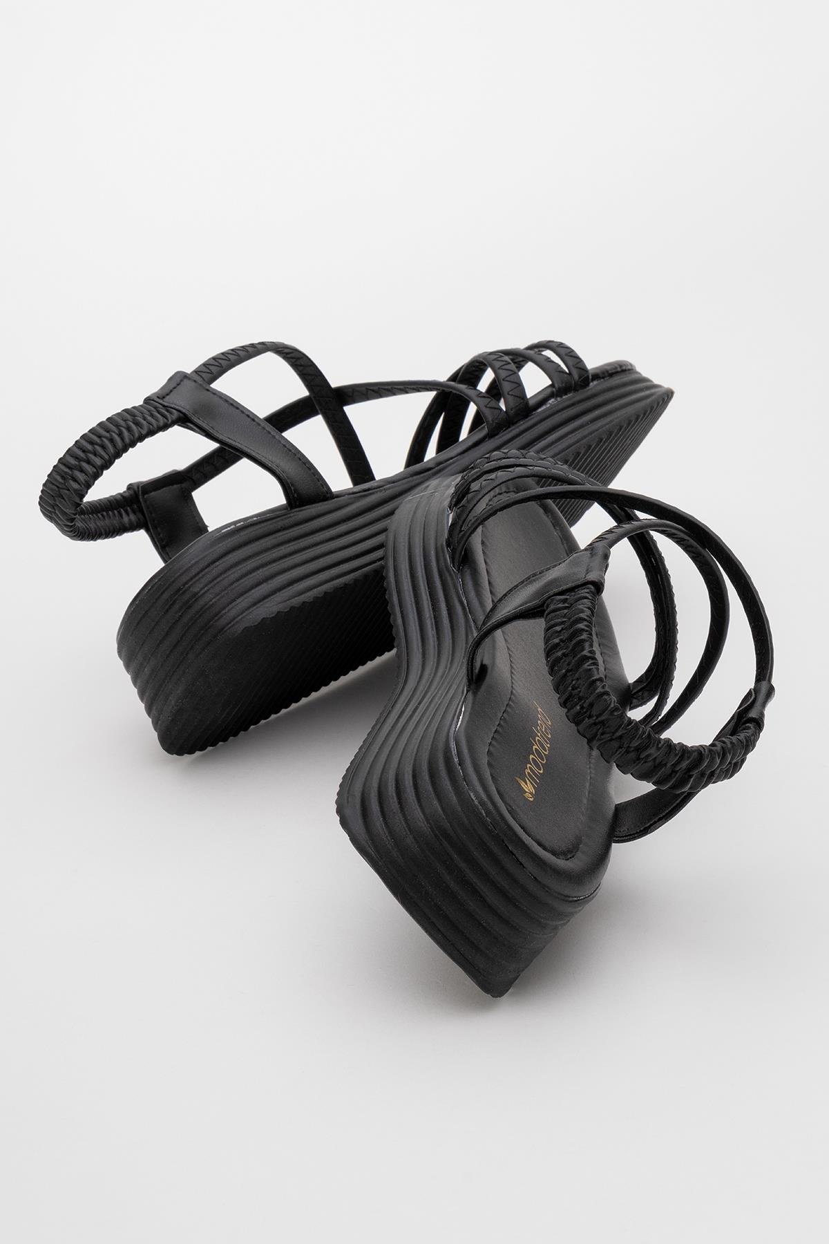 Kadın Çapraz Biyeli Sandalet SİYAH SİYAH - Görsel 5