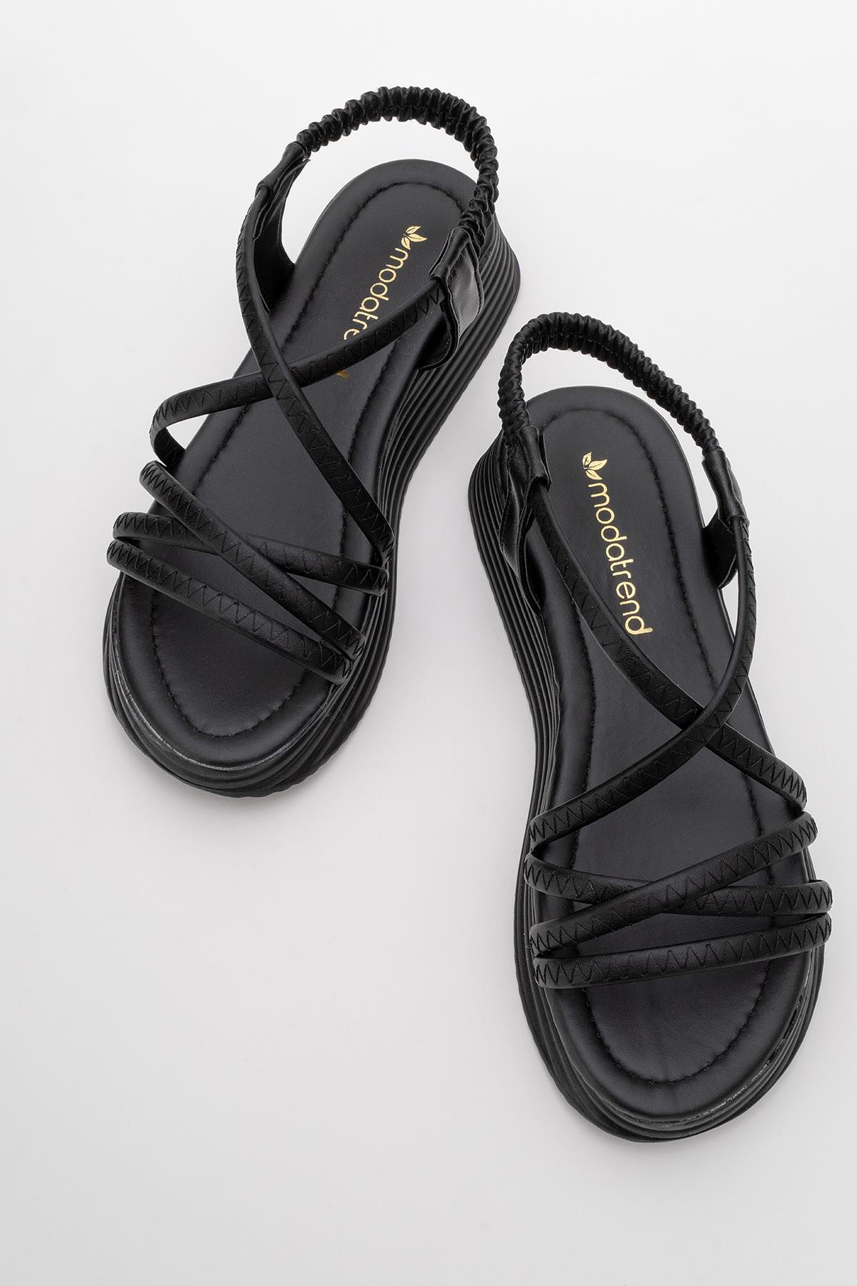 Kadın Çapraz Biyeli Sandalet SİYAH SİYAH - Görsel 6