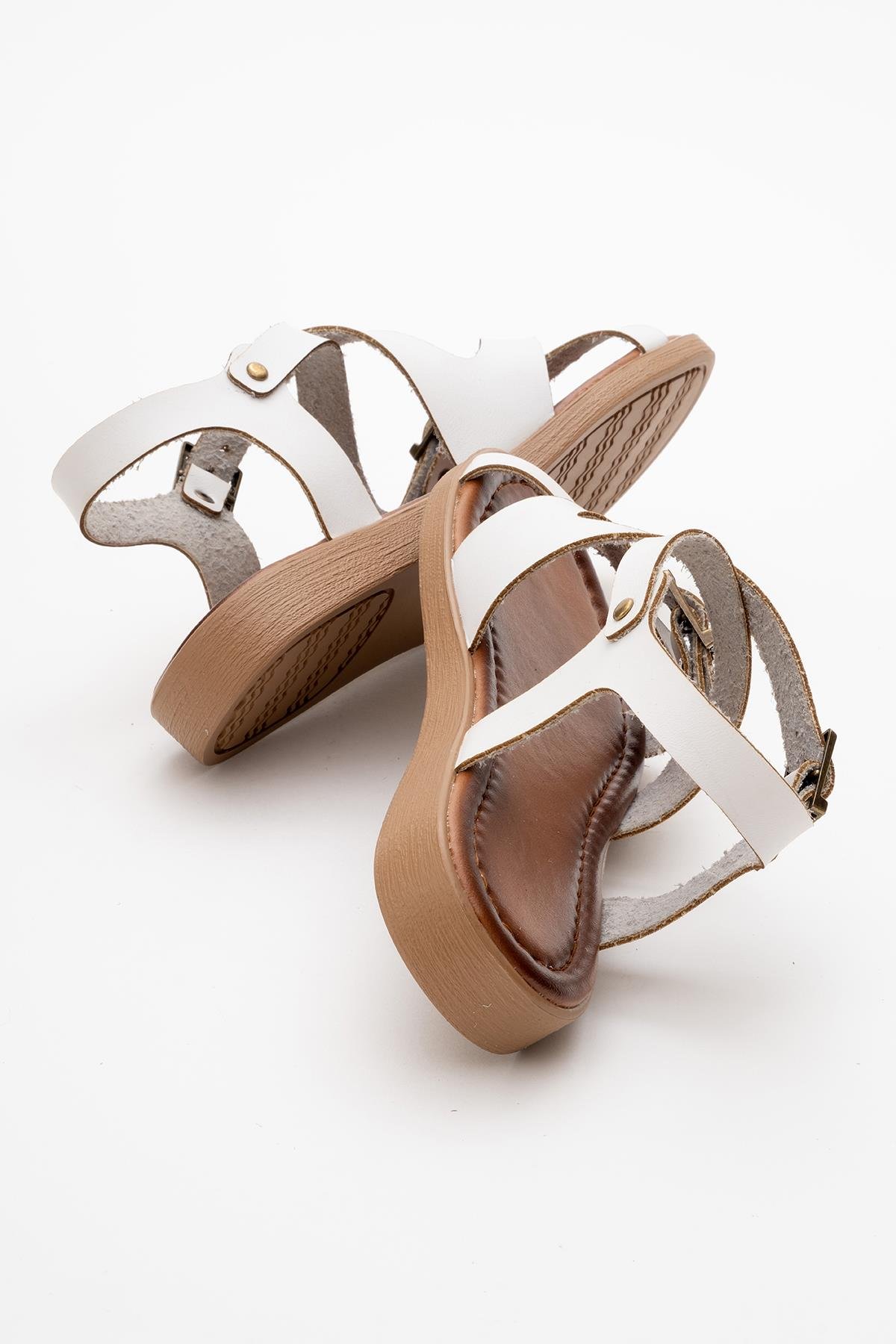 Çapraz Biyeli Kadın Sandalet BEYAZ - Görsel 5