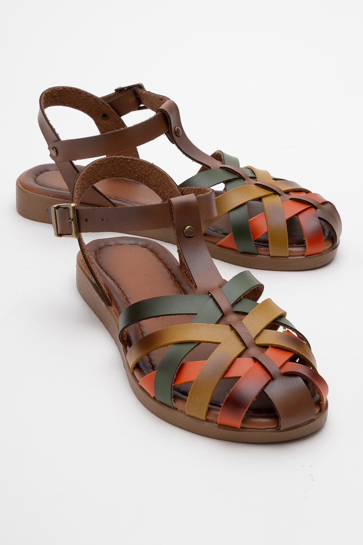 Çapraz Biyeli Kadın Sandalet TABA GARNİ - Görsel 2