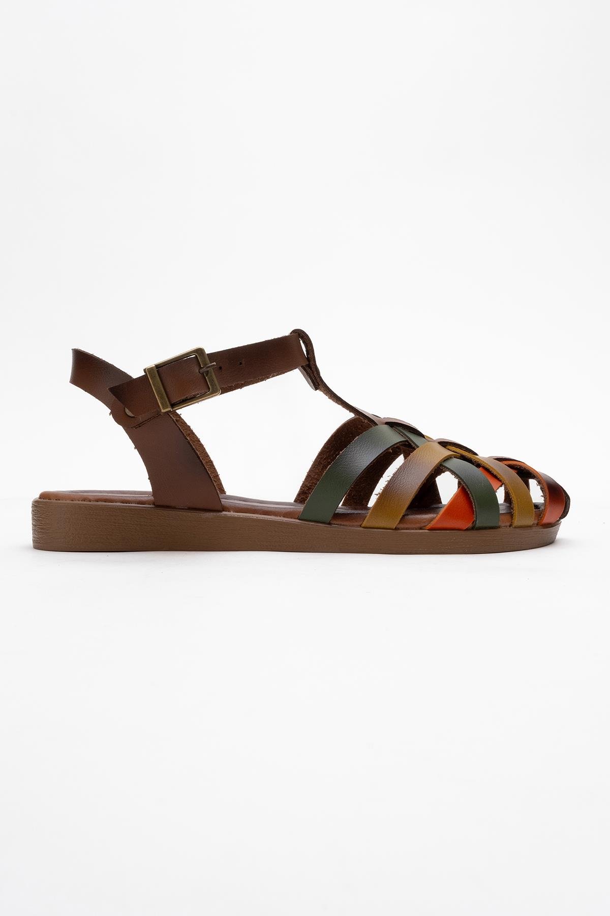 Çapraz Biyeli Kadın Sandalet TABA GARNİ - Görsel 3