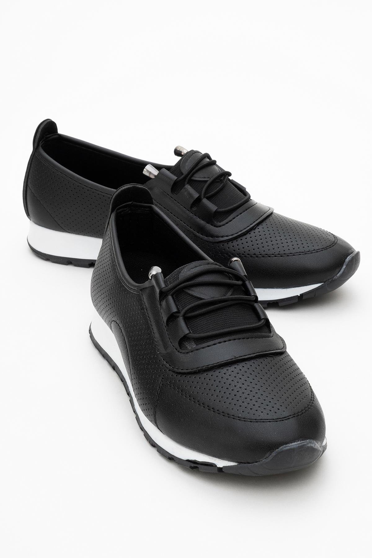 Kadın Bağcıklı Günlük Ayakkabı SİYAH CİLT - Görsel 3