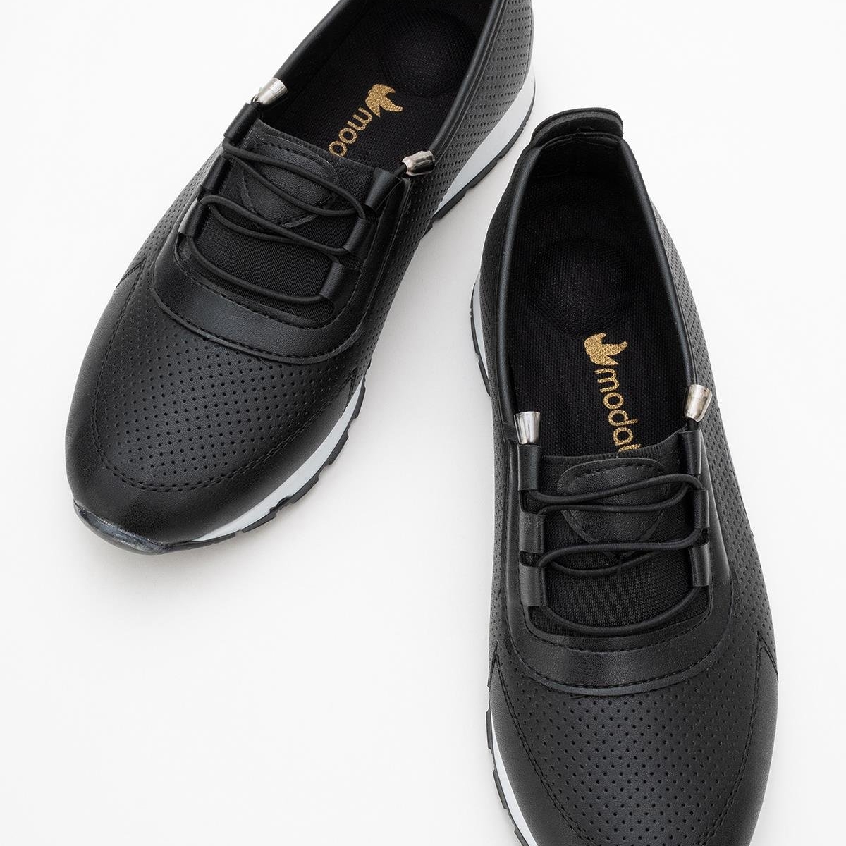 Kadın Bağcıklı Günlük Ayakkabı SİYAH CİLT - Görsel 7