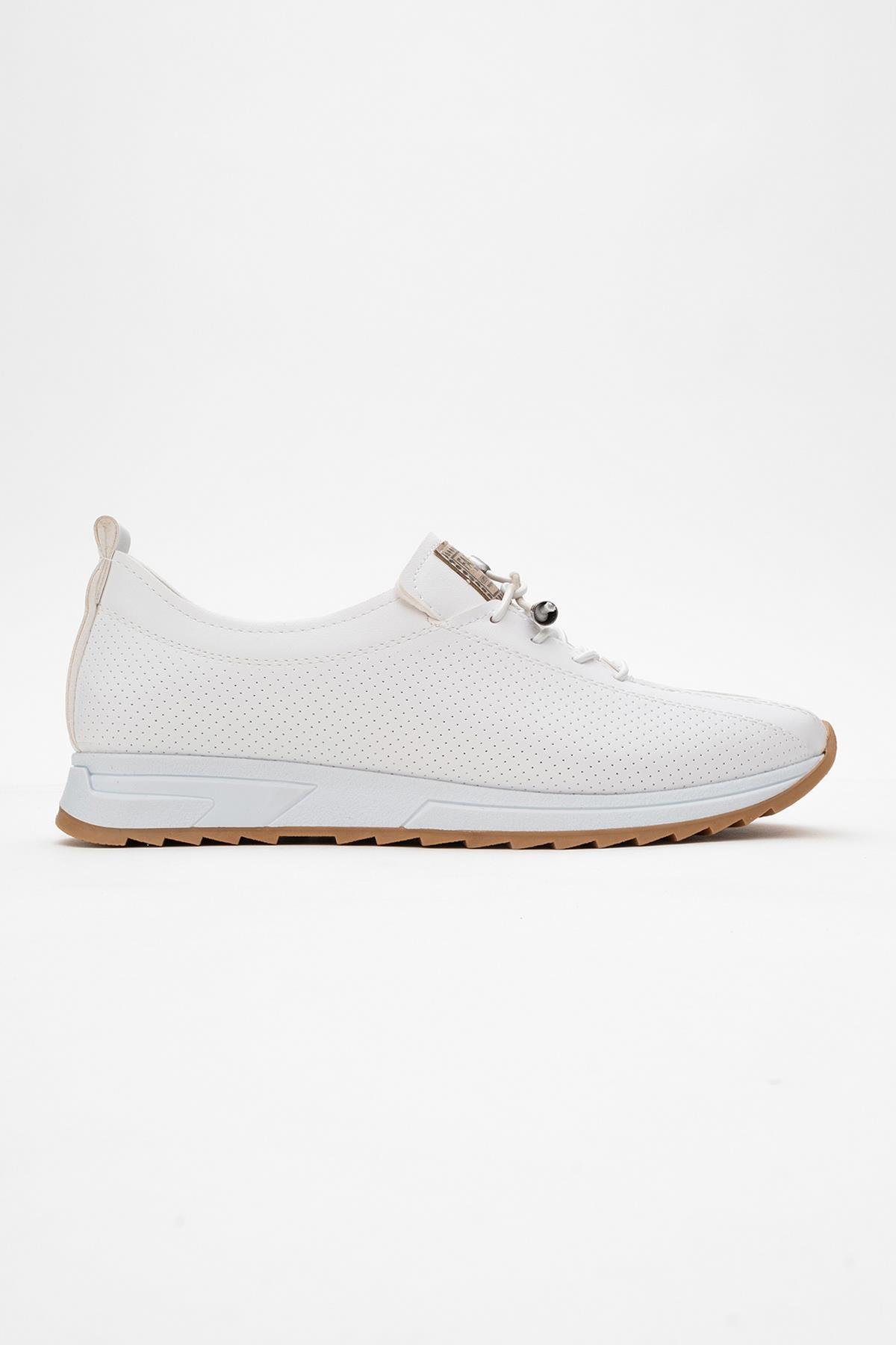Ccway Kadın Bağcıklı Günlük Ayakkabı BEYAZ CİLT - Görsel 2