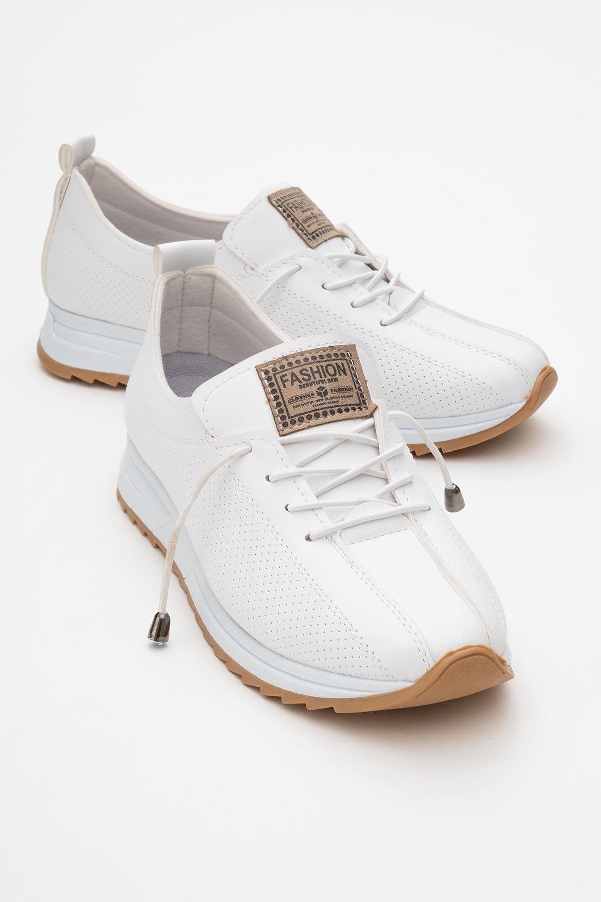 Ccway Kadın Bağcıklı Günlük Ayakkabı BEYAZ CİLT - Görsel 3