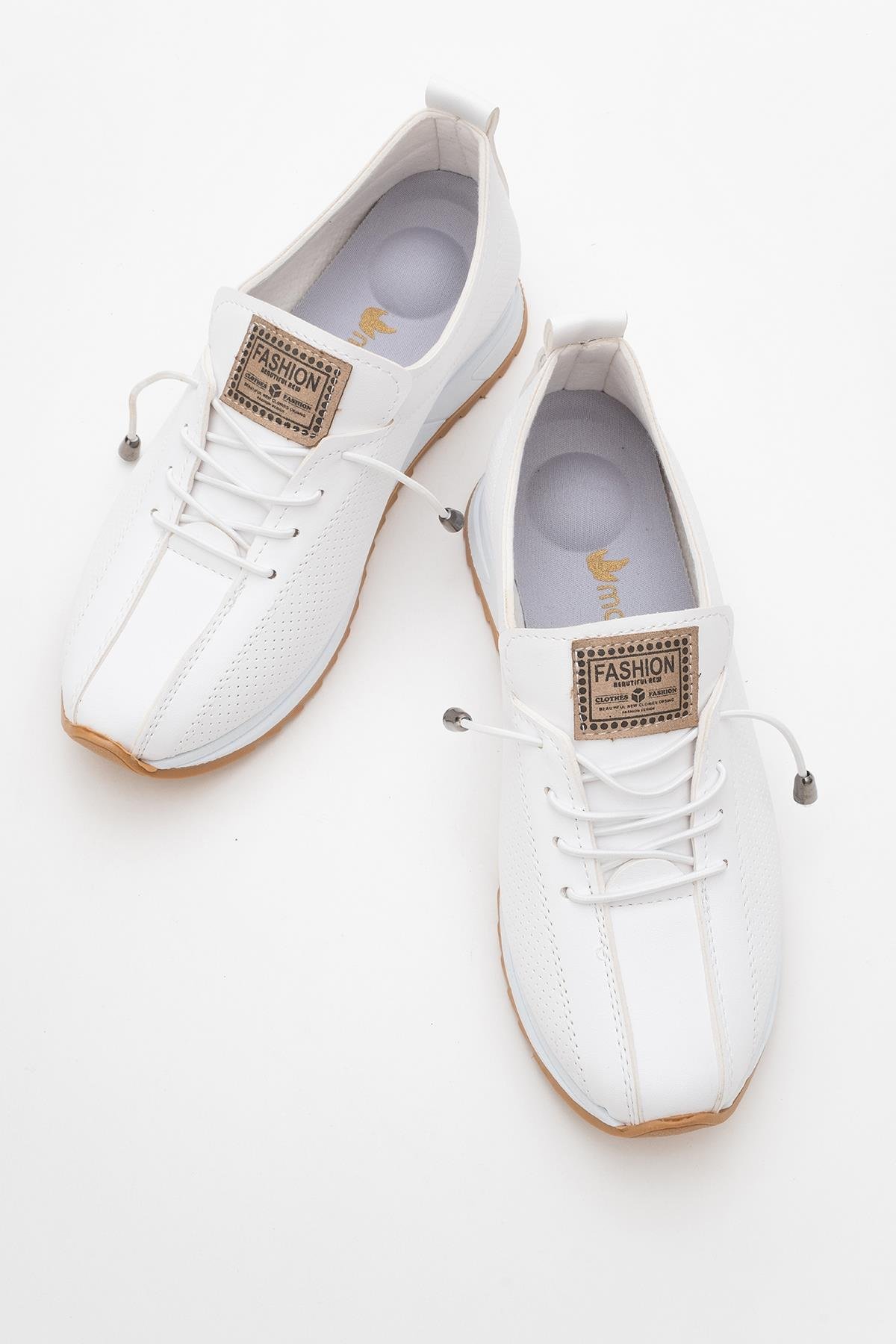 Ccway Kadın Bağcıklı Günlük Ayakkabı BEYAZ CİLT - Görsel 6