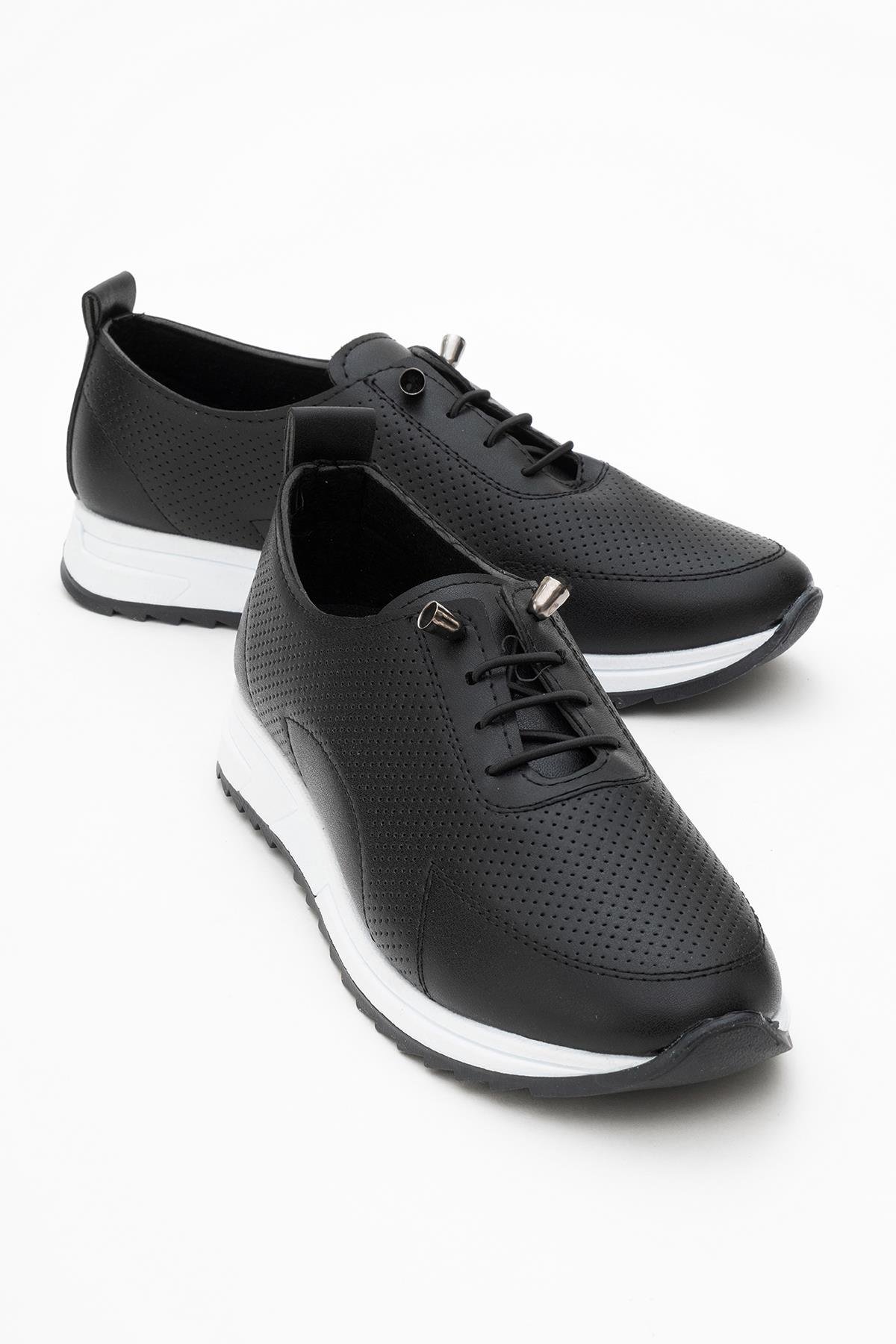 Kadın Bağcıklı Günlük Ayakkabı SİYAH CİLT - Görsel 3
