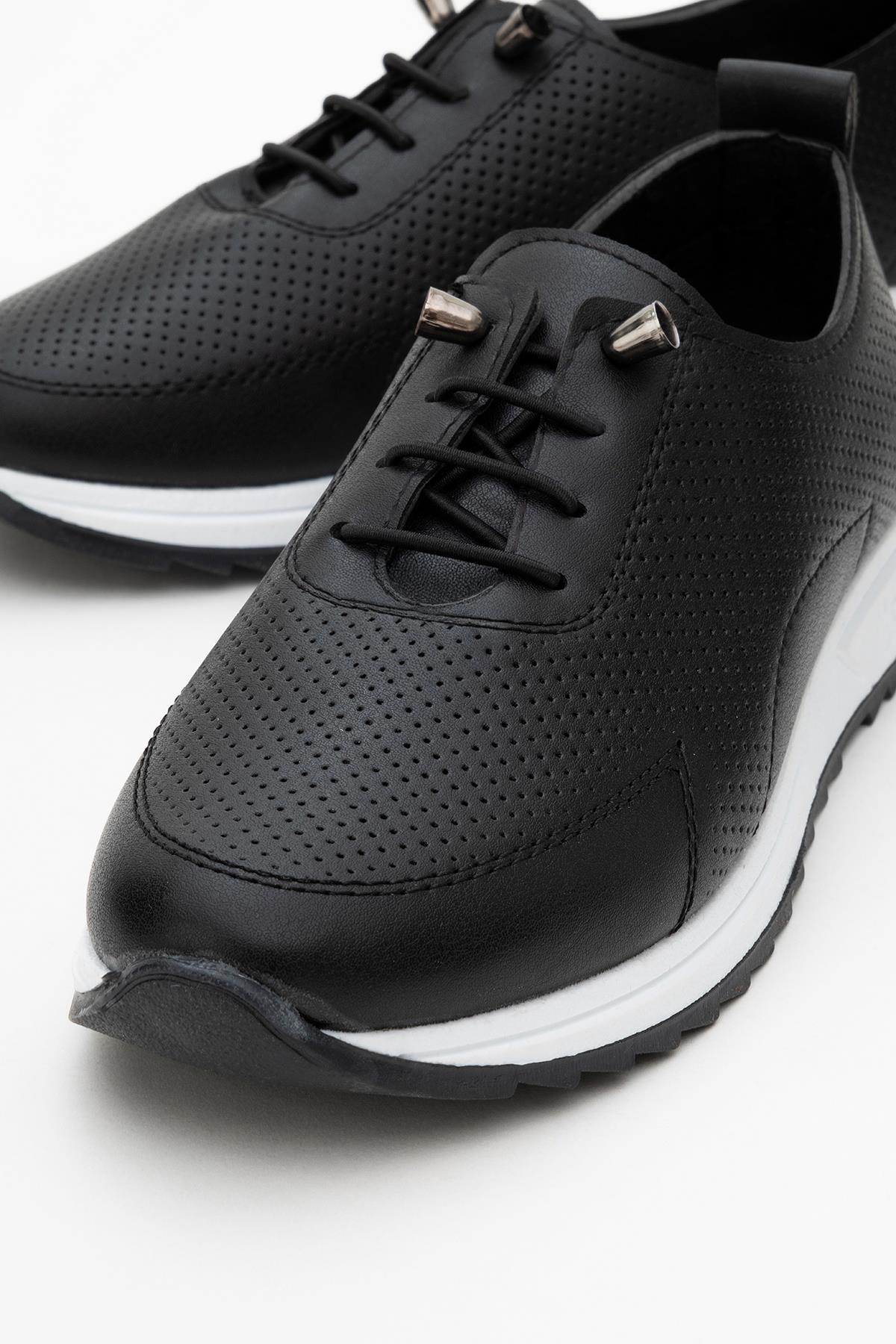 Kadın Bağcıklı Günlük Ayakkabı SİYAH CİLT - Görsel 4