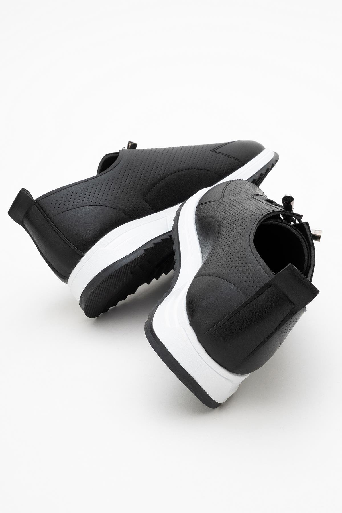 Kadın Bağcıklı Günlük Ayakkabı SİYAH CİLT - Görsel 5