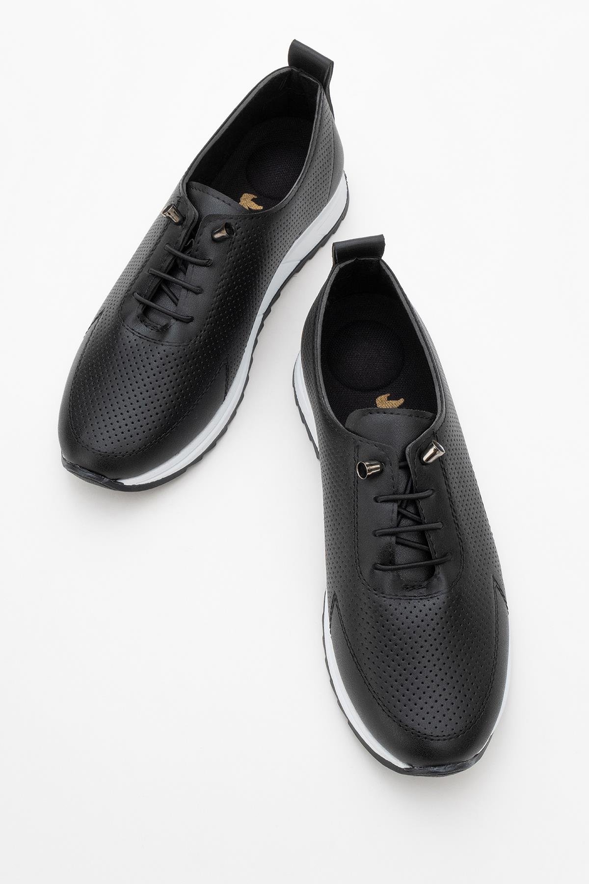 Kadın Bağcıklı Günlük Ayakkabı SİYAH CİLT - Görsel 6