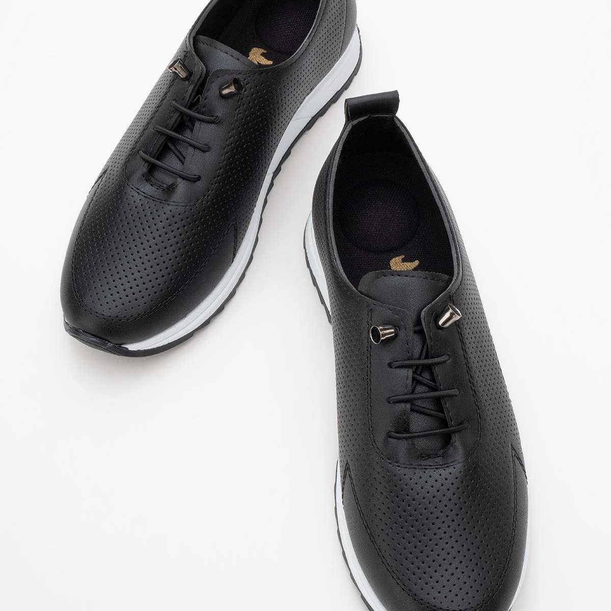 Kadın Bağcıklı Günlük Ayakkabı SİYAH CİLT - Görsel 7