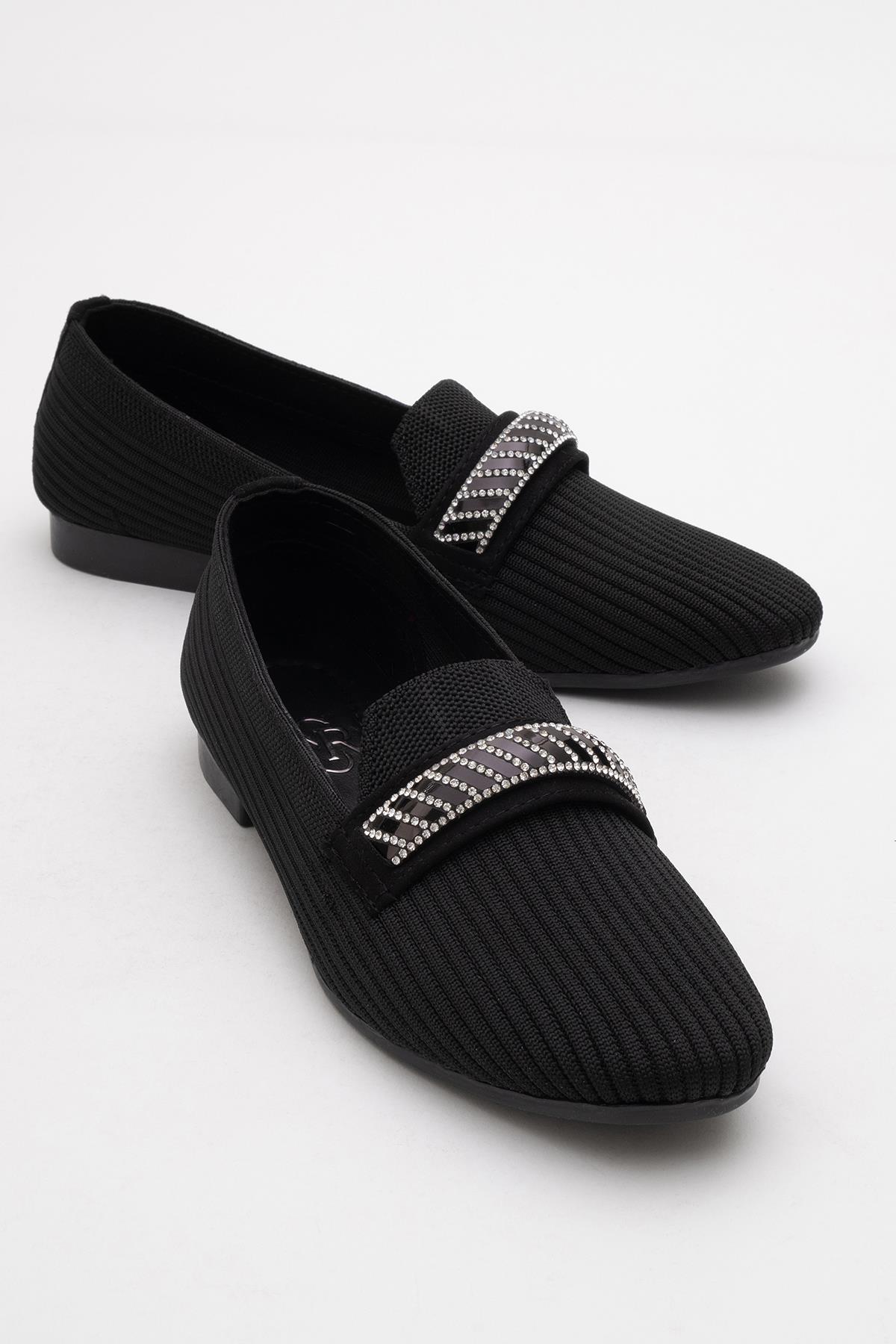 Kadın Tokalı Triko Ayakkabı SİYAH - Görsel 3