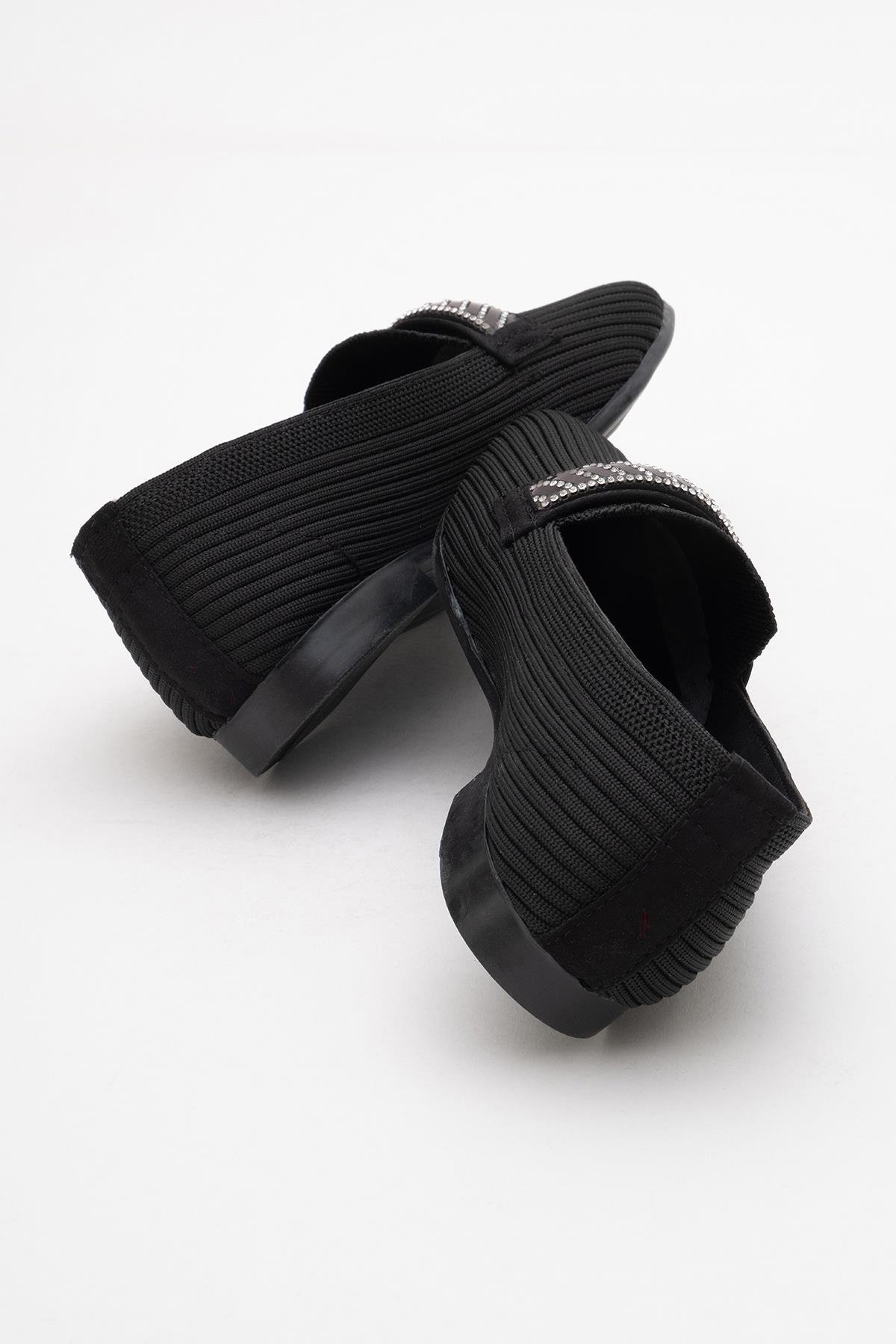 Kadın Tokalı Triko Ayakkabı SİYAH - Görsel 5