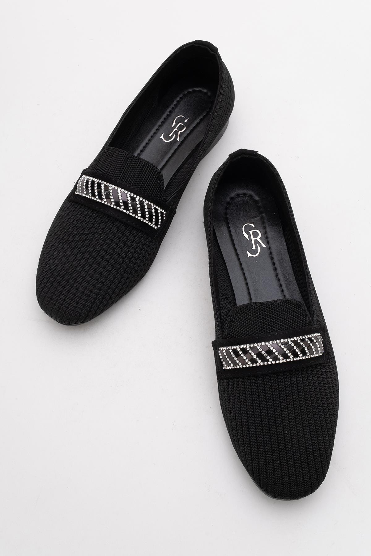 Kadın Tokalı Triko Ayakkabı SİYAH - Görsel 6